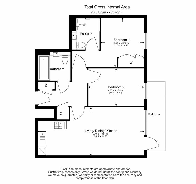 2 bedroom(s) apartment to sale in Beaufort Square, Beaufort Park-Floorplan