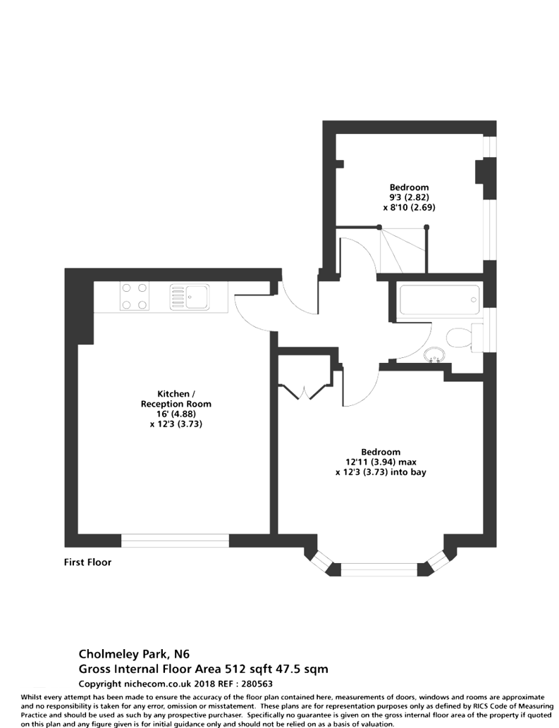 2 bedroom(s) apartment to sale in Cholmeley Park, Highgate Village, London-Floorplan