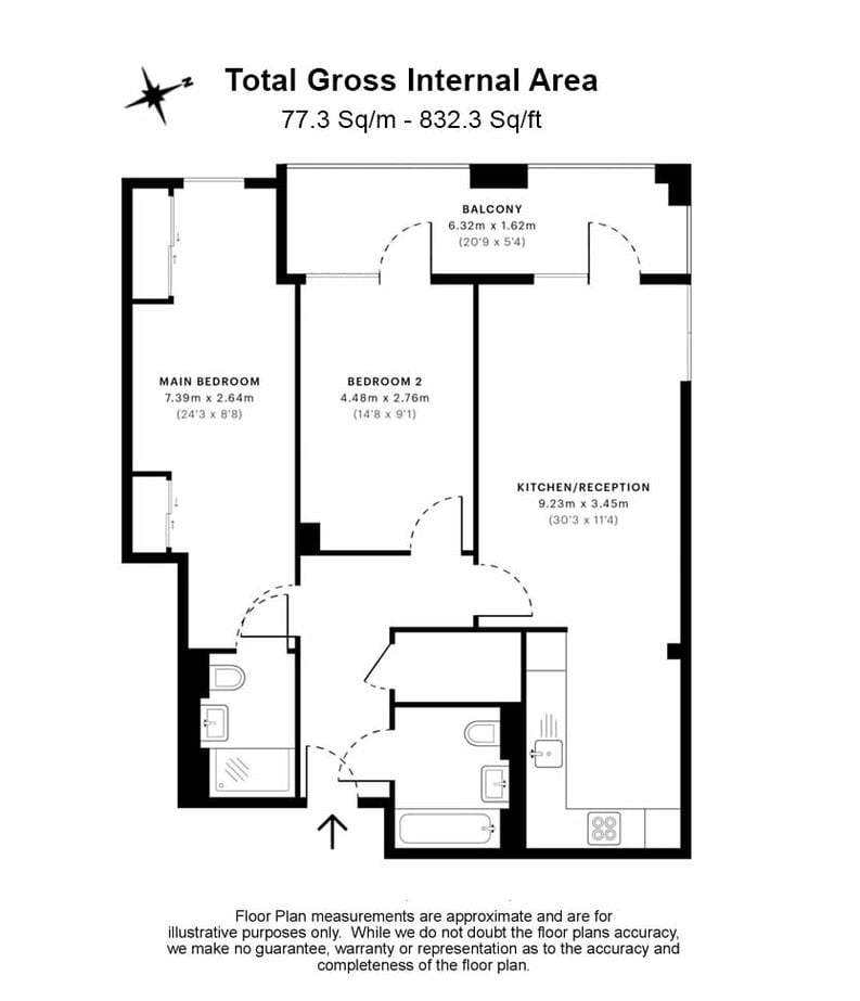 2 bedroom(s) apartment to sale in Plumstead Road, Woolwich, London-Floorplan
