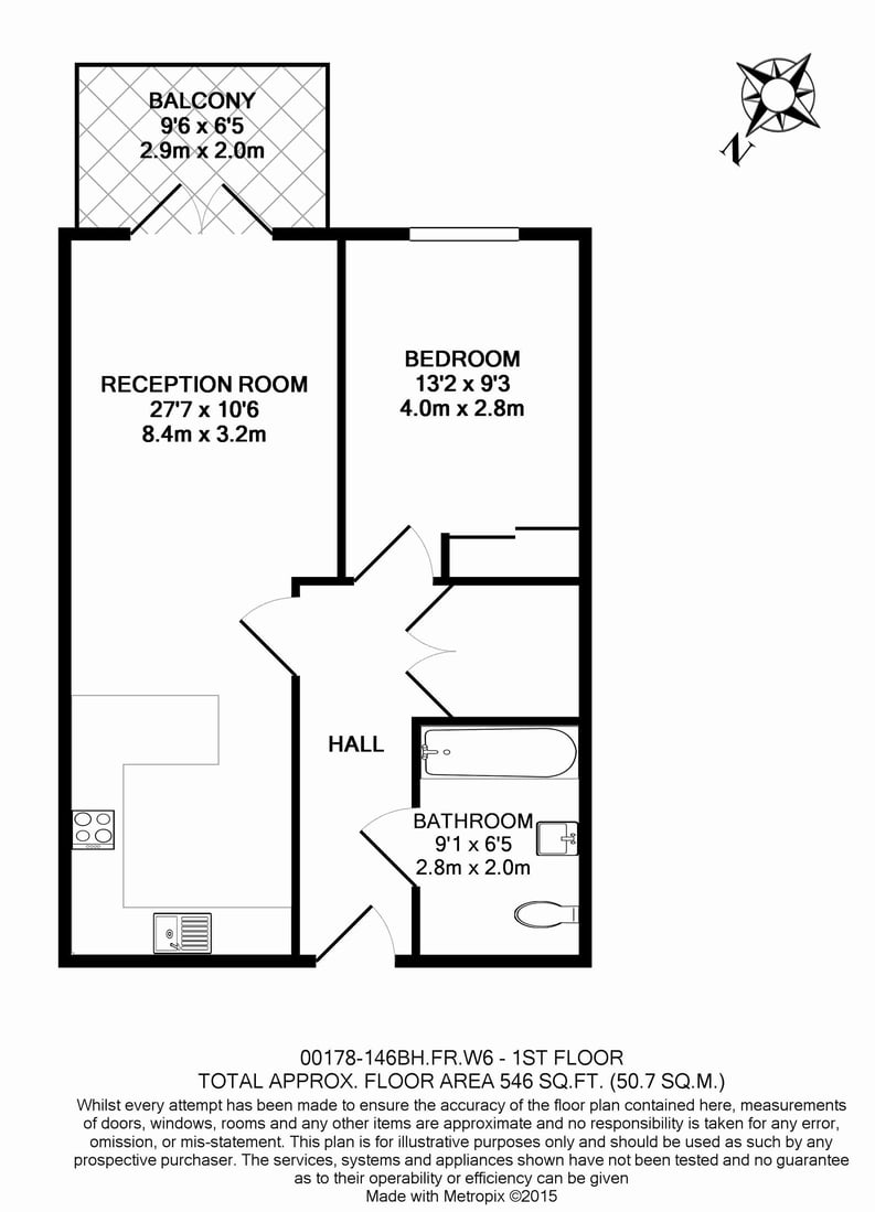 1 bedroom(s) apartment to sale in Fulham Reach, Hammersmith-Floorplan