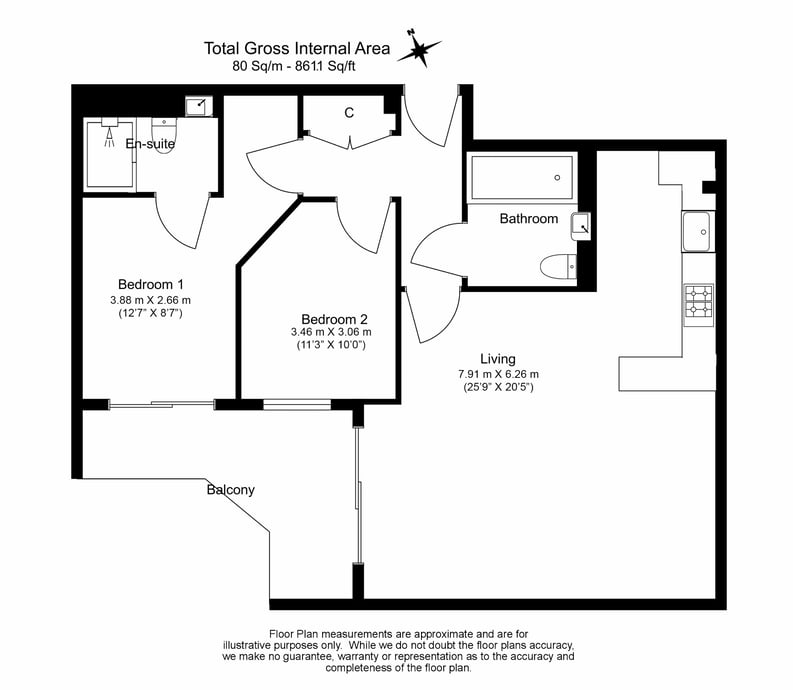 2 bedroom(s) apartment to sale in Aerodrome Road, Colindale, London-Floorplan