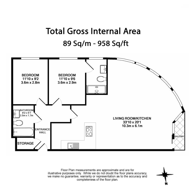 2 bedroom(s) apartment to sale in Townmead Road, Fulham-Floorplan
