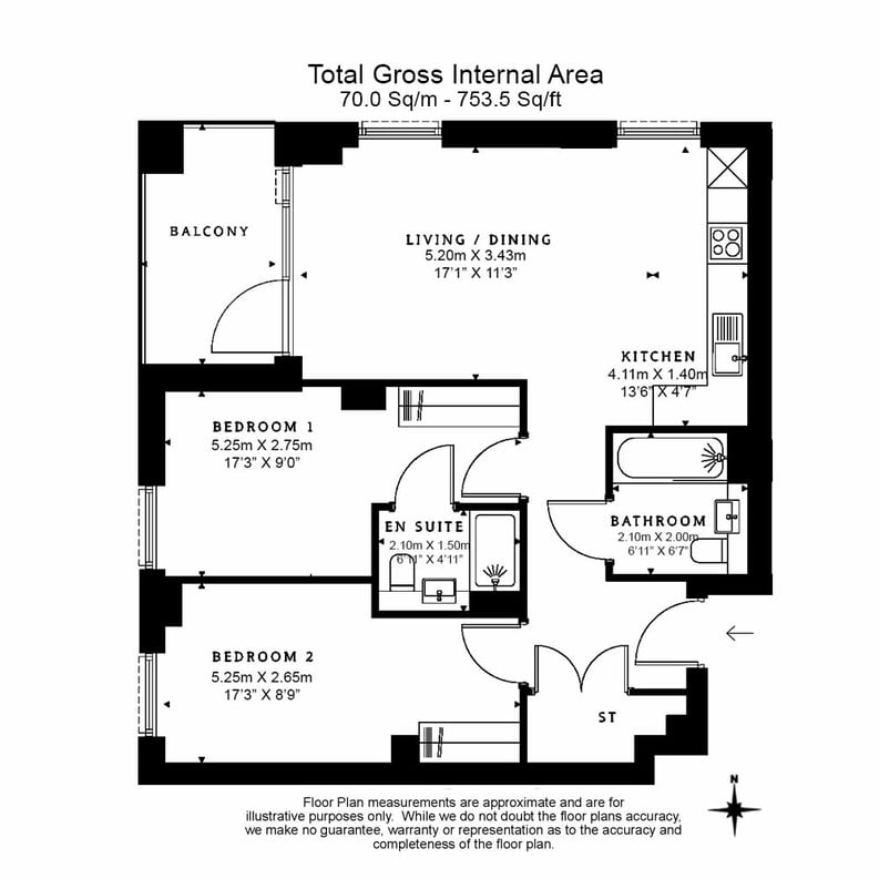 2 bedroom(s) apartment to sale in Western Circus, Western Avenue, Acton, London-Floorplan