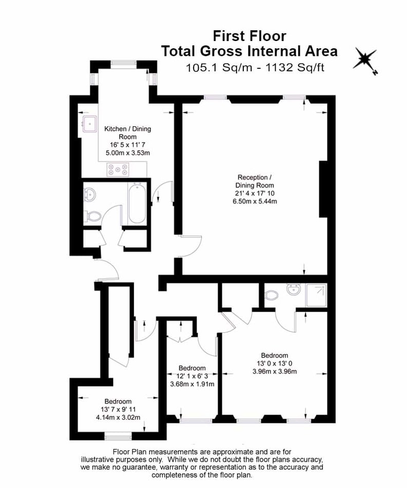 3 bedroom(s) apartment to sale in The Green, Surrey, Richmond-Floorplan