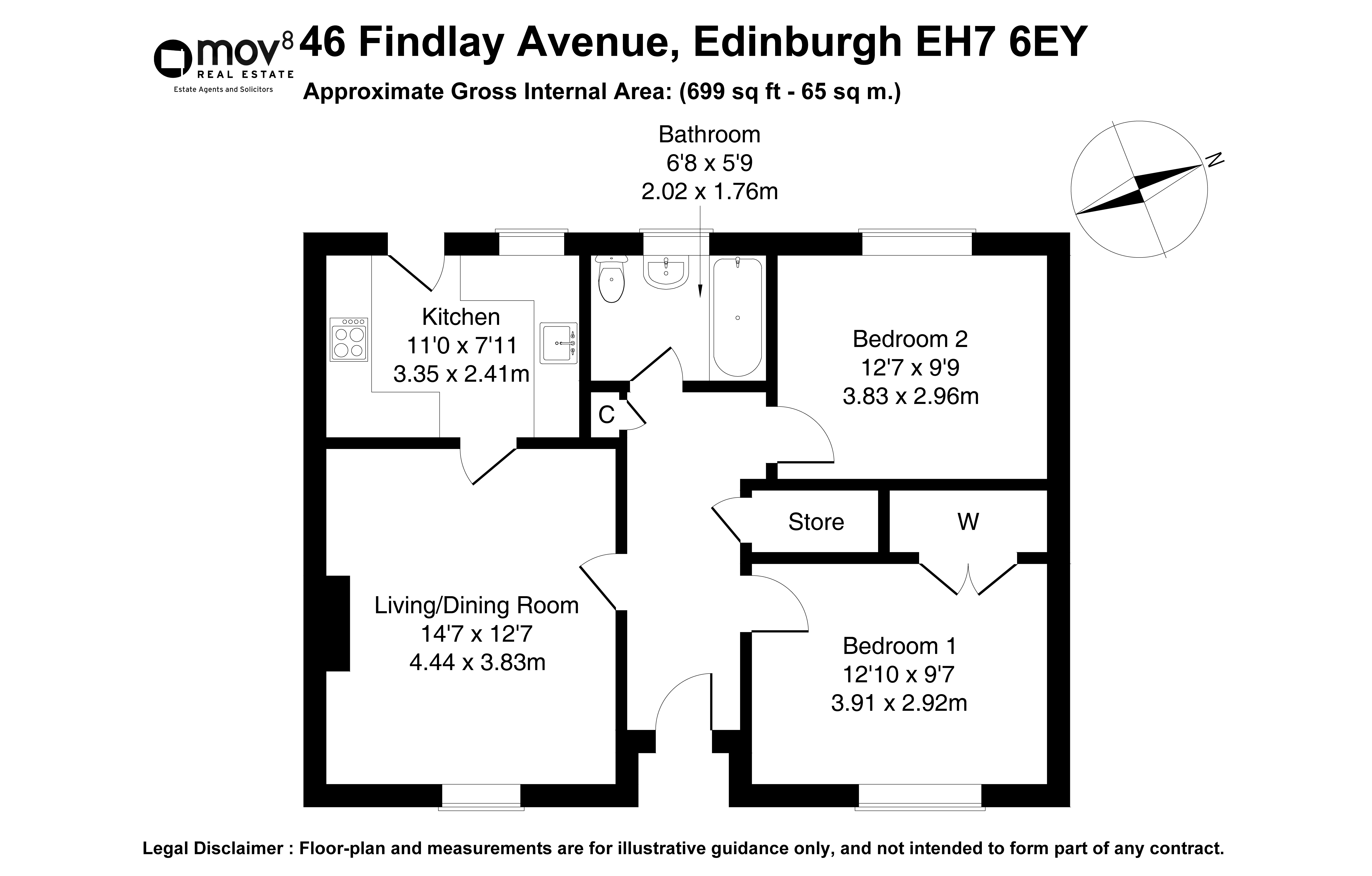 Floorplan 1 of 46 Findlay Avenue, Craigentinny, Edinburgh, EH7 6EY