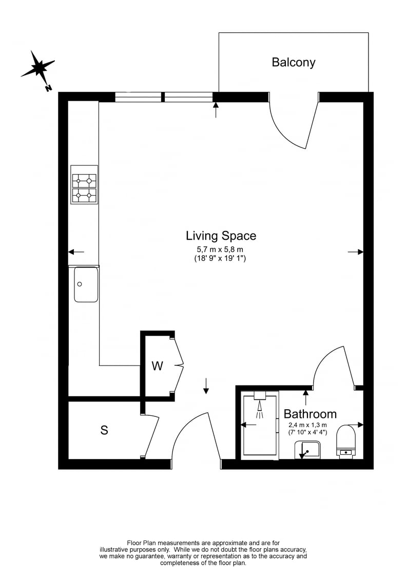 1 bedroom(s) apartment to sale in Lanterns Court, Millharbour, Canary Wharf, London-Floorplan