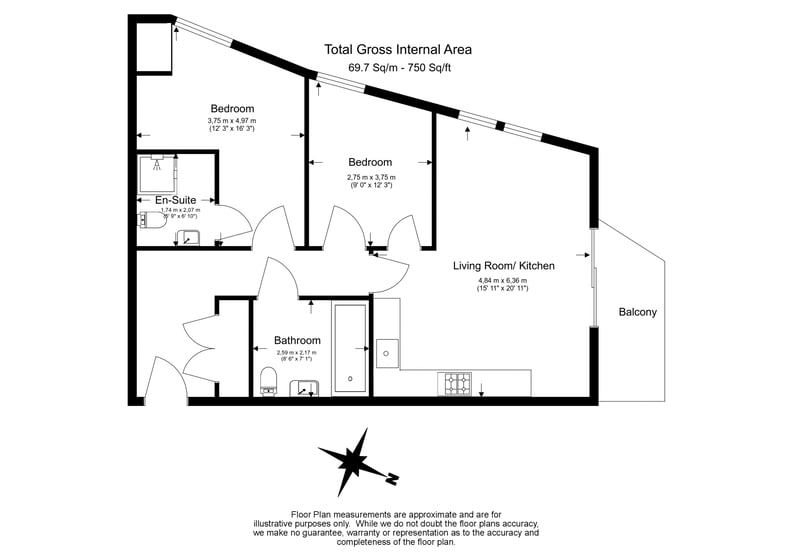 2 bedroom(s) apartment to sale in Tilston Bright Square, Abbey Wood-Floorplan