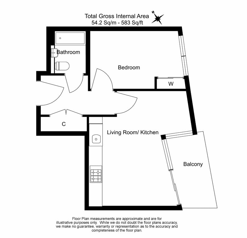 1 bedroom(s) apartment to sale in Portal Way, North Acton-Floorplan