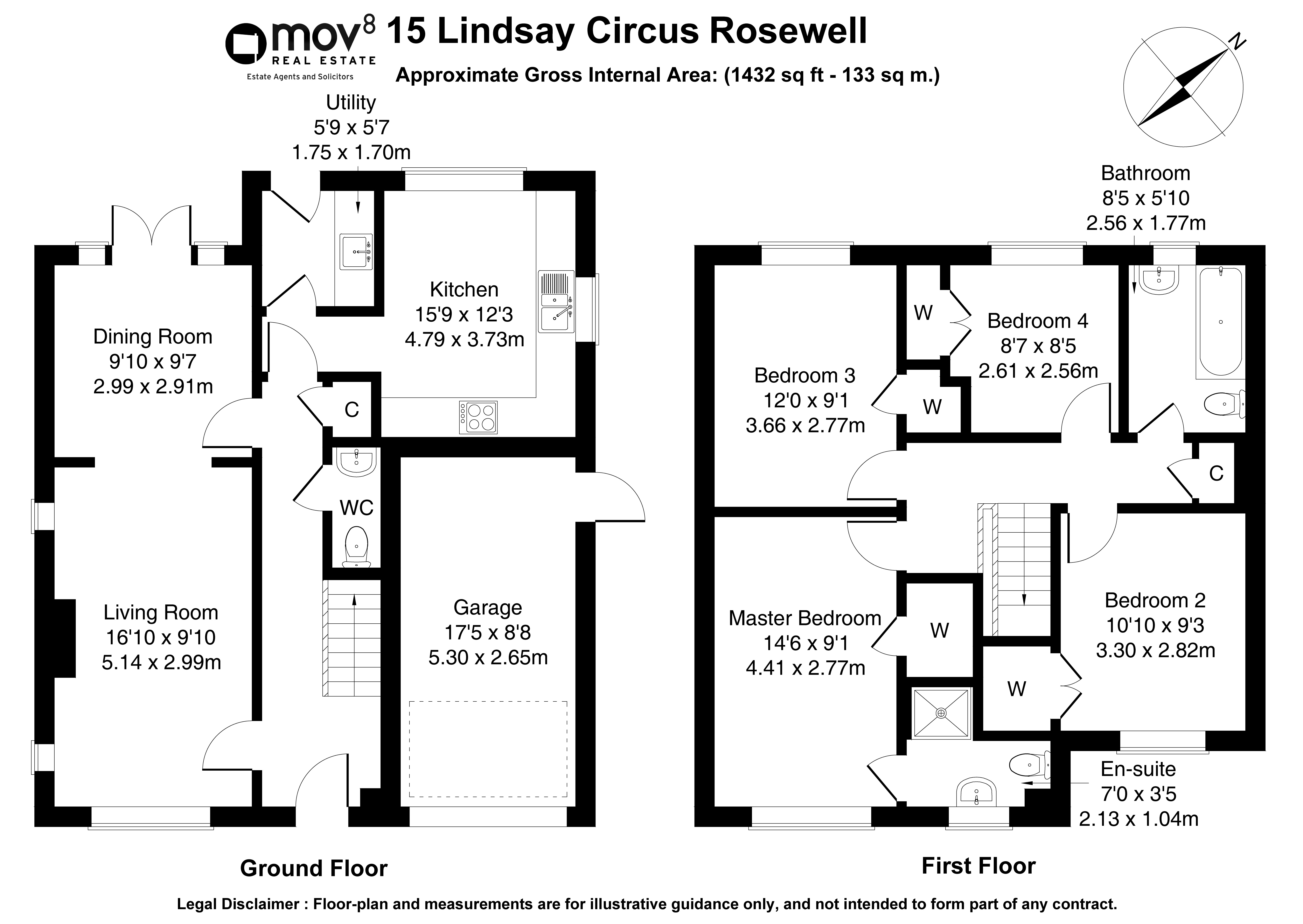 Floorplan 1 of 15 Lindsay Circus, Rosewell, Midlothian, EH24 9EN