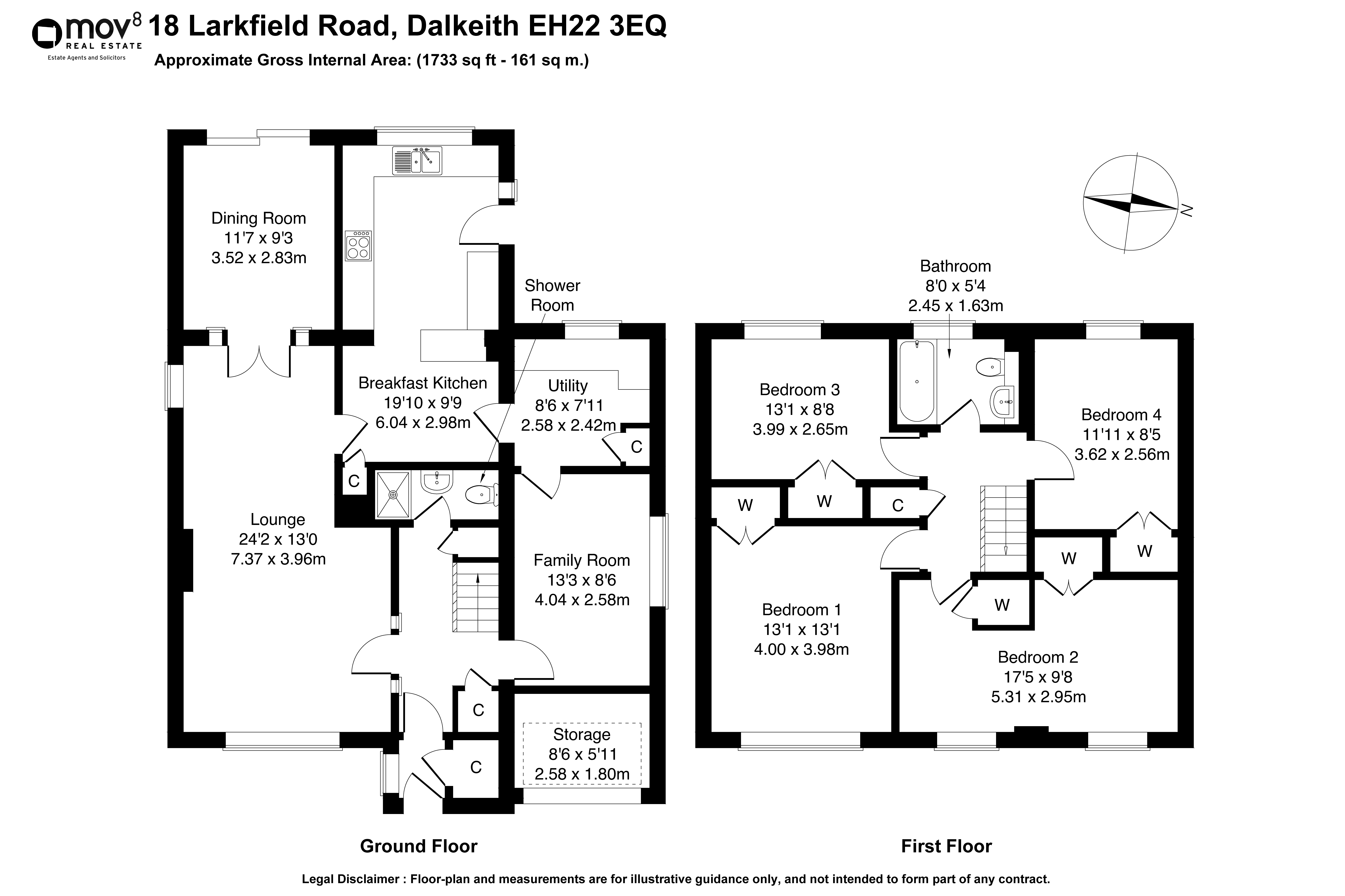 Floorplan 1 of 18 Larkfield Road, Dalkeith, Midlothian, EH22 3EQ