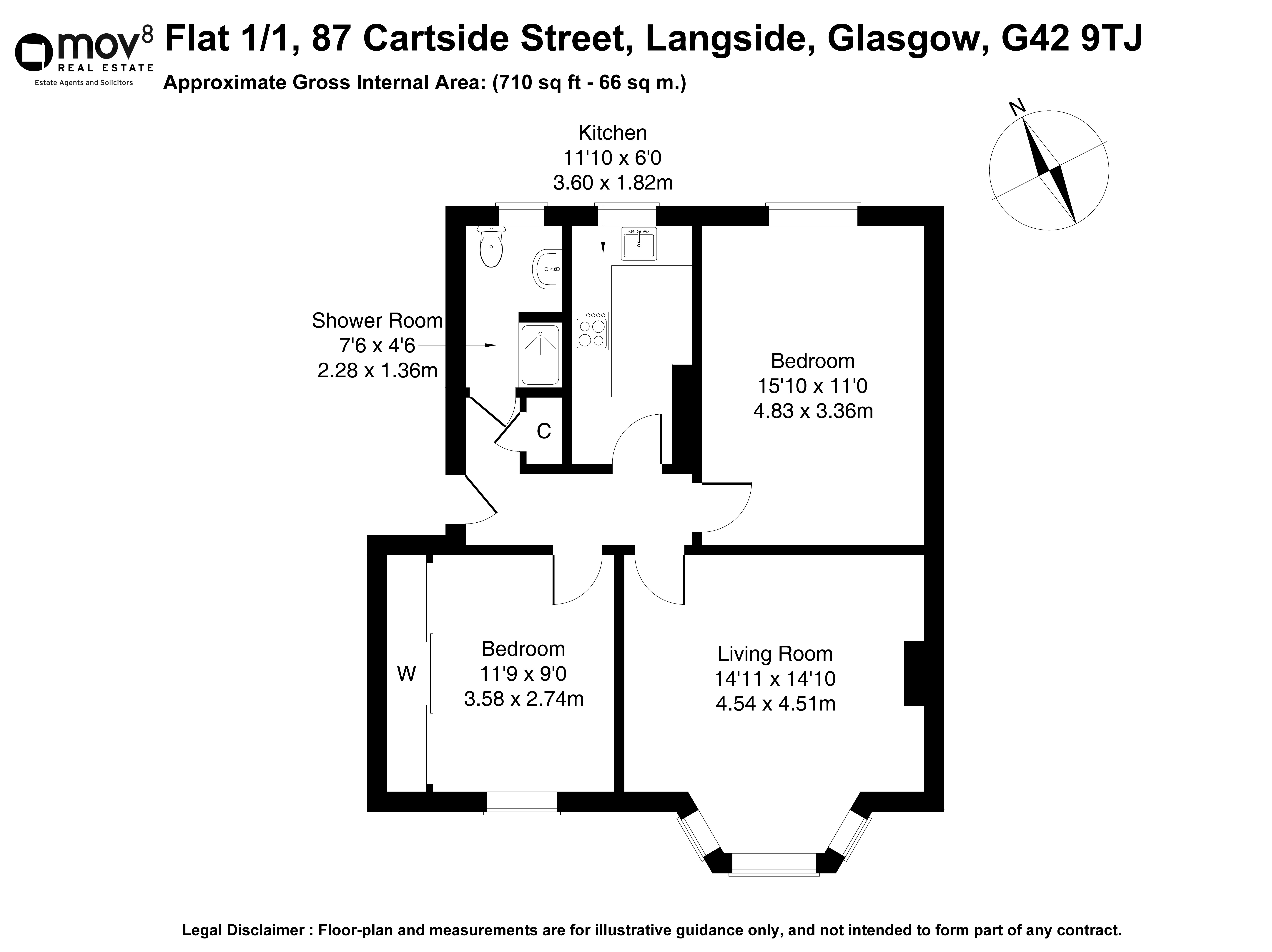 Floorplan 1 of 1/1, 87 Cartside Street, Glasgow, G42 9TJ