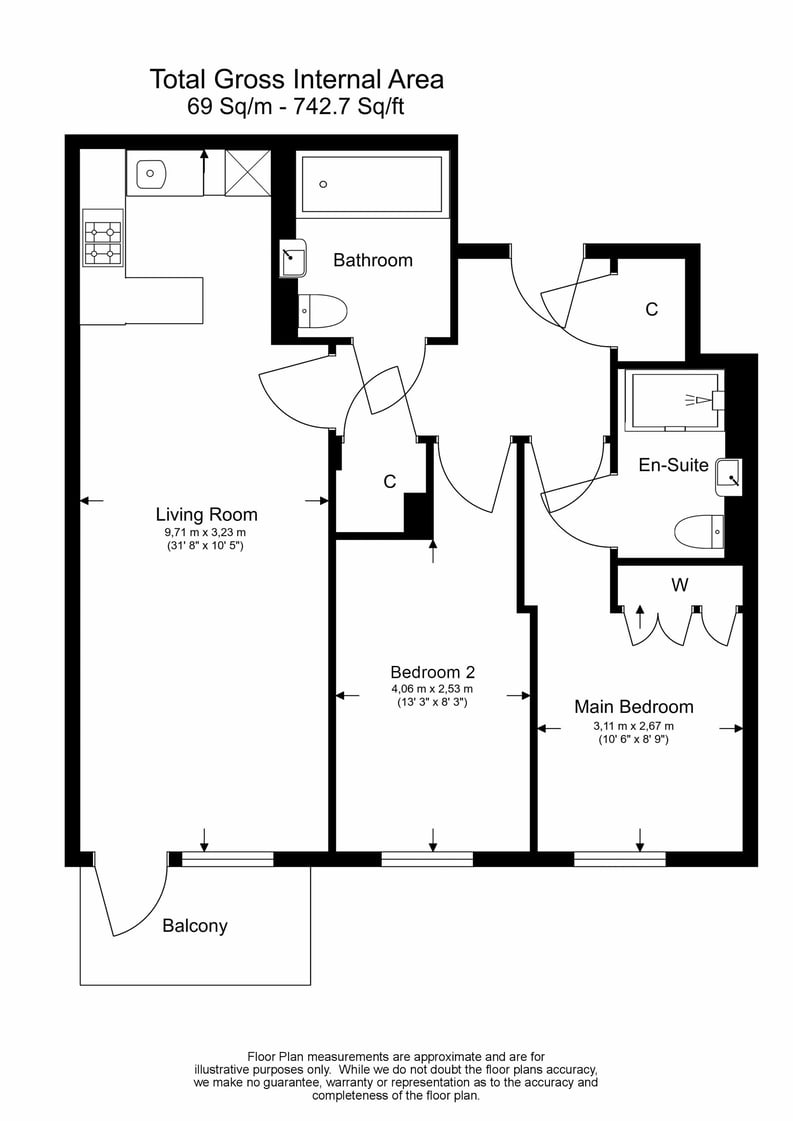 2 bedroom(s) apartment to sale in Beaufort Square, Colindale, London-Floorplan