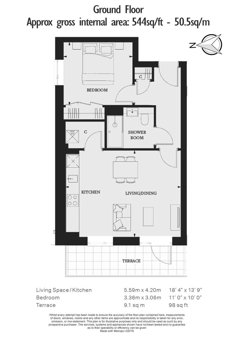 1 bedroom(s) apartment to sale in Beaufort Square, Beaufort Park, London-Floorplan