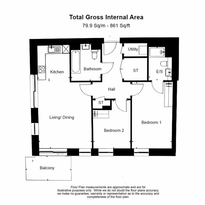 2 bedroom(s) apartment to sale in Starling Apartments, Hendon Waterside-Floorplan