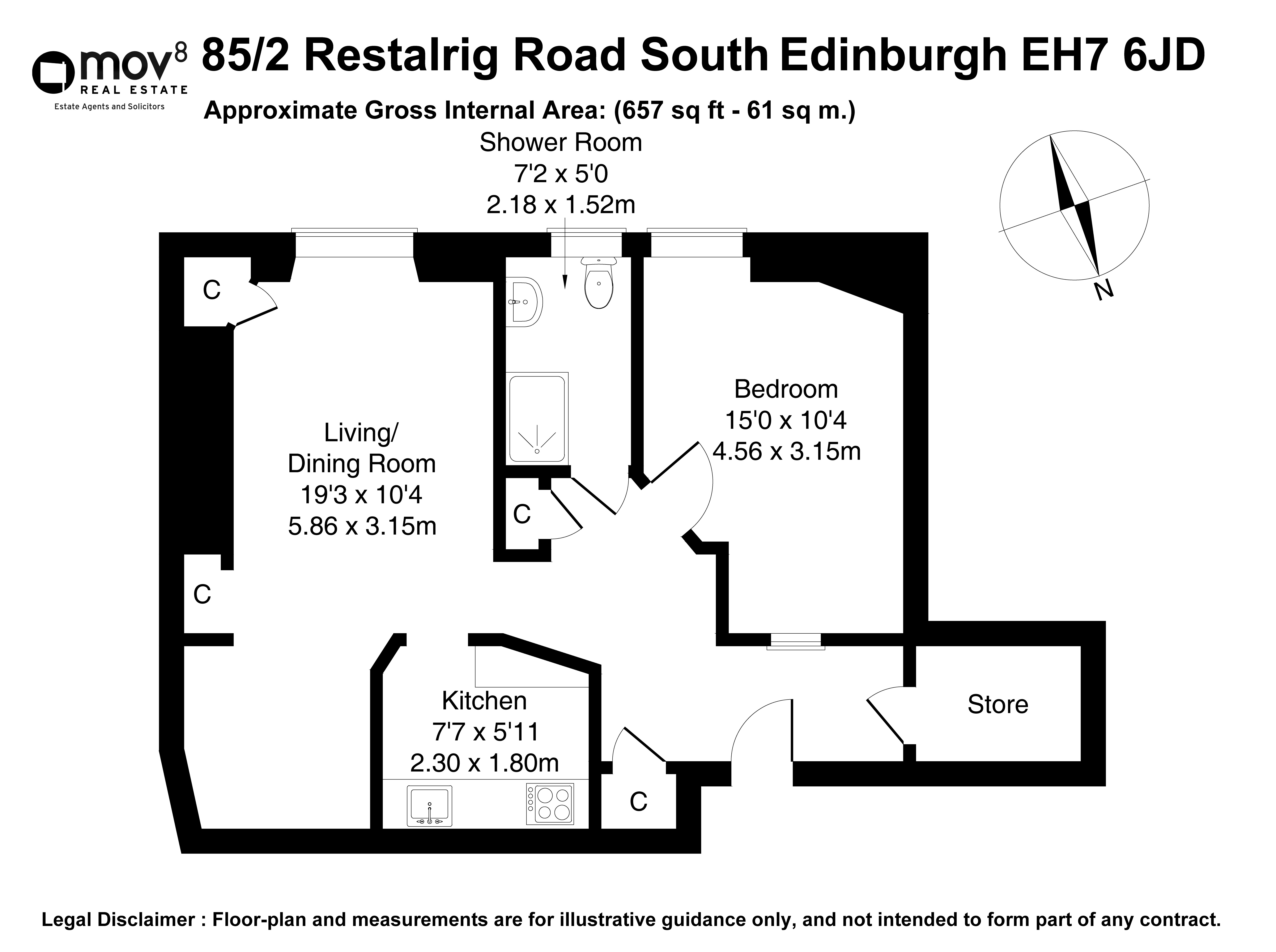 Floorplan 1 of 85/2 Restalrig Road South, Restalrig, Edinburgh, EH7 6JD