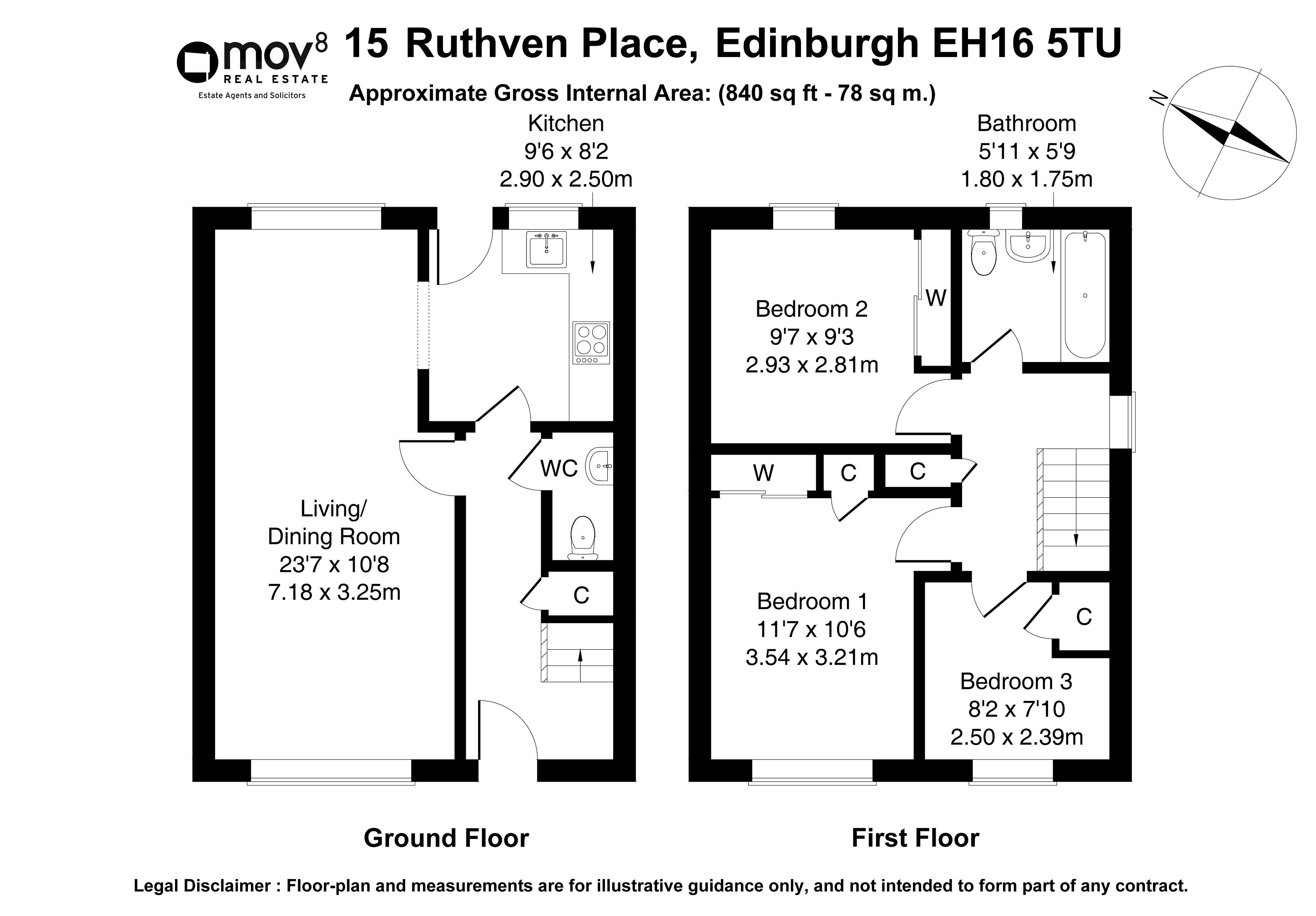 Floorplan 1 of 15 Ruthven Place, Liberton, Edinburgh, EH16 5TU
