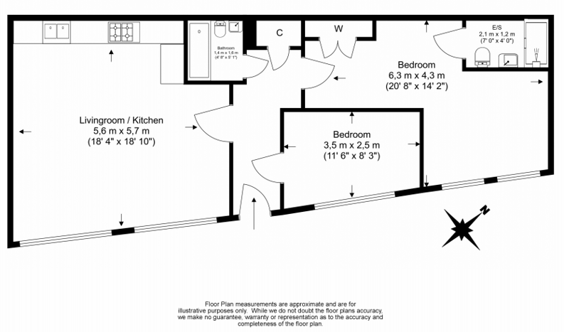 2 bedroom(s) apartment to sale in Lanterns Court, Canary Wharf, London-Floorplan