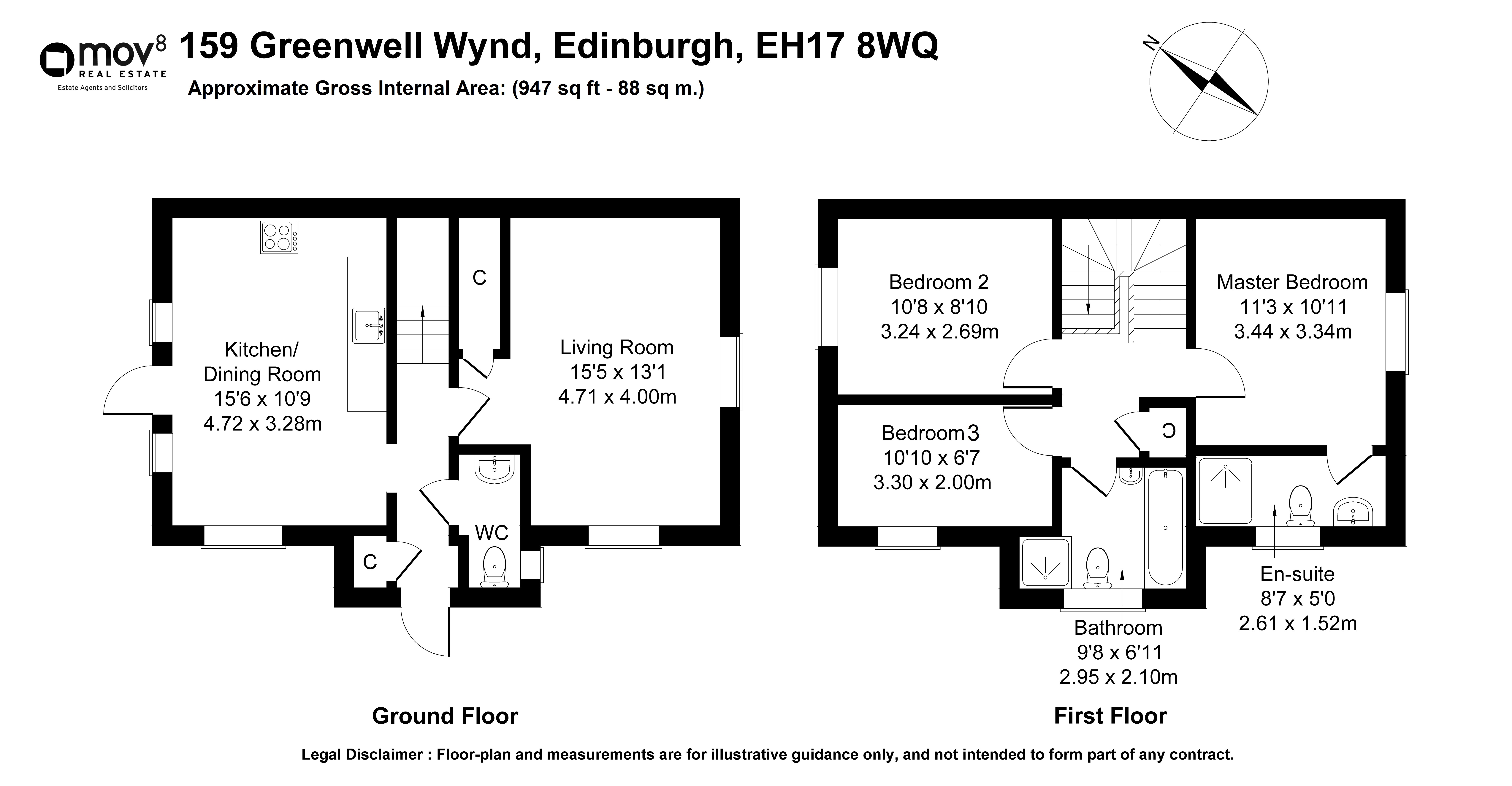 Floorplan 1 of 159 Greenwell Wynd, Mortonhall, Edinburgh, EH17 8WQ
