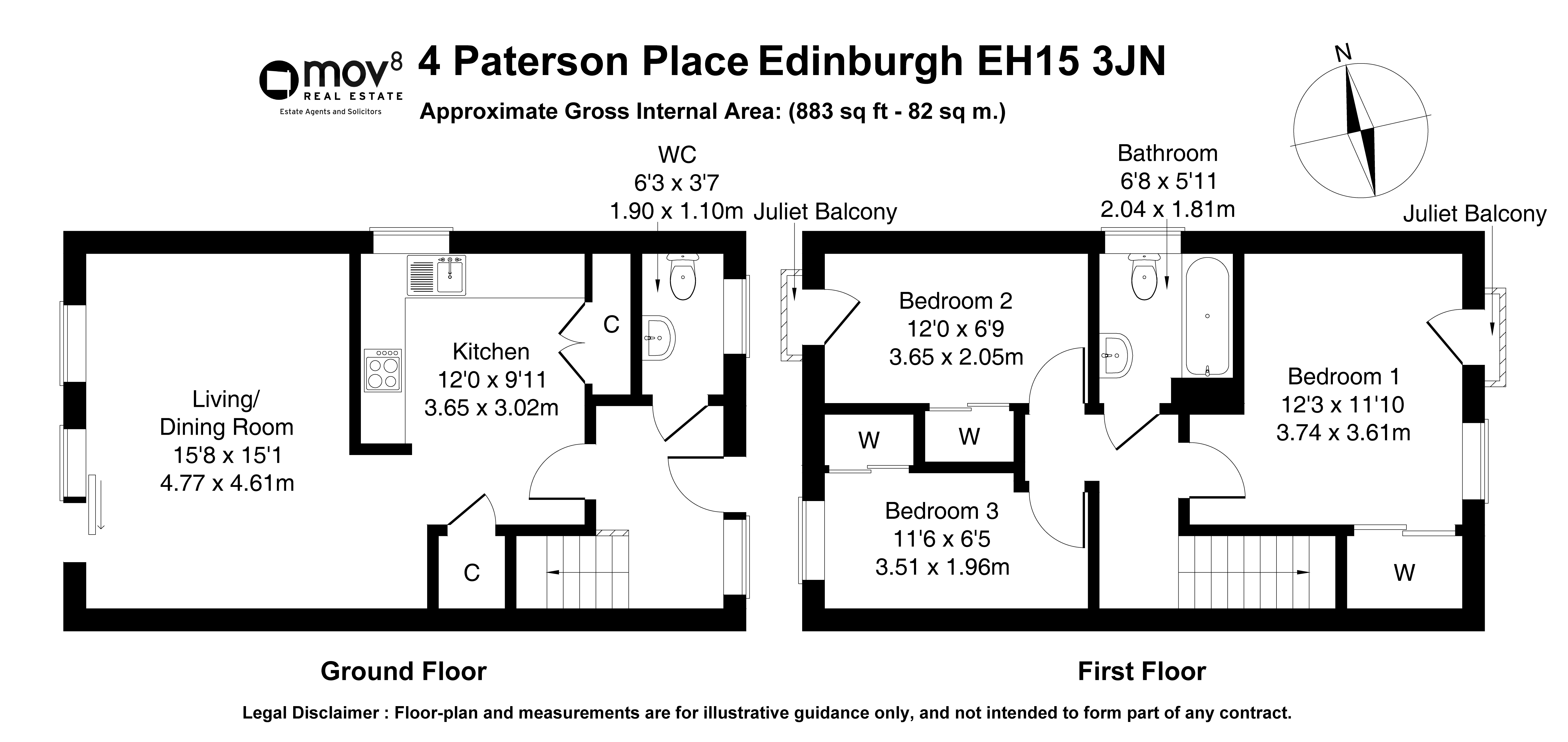 Floorplan 1 of 4 Paterson Place, Edinburgh, EH15 3JN