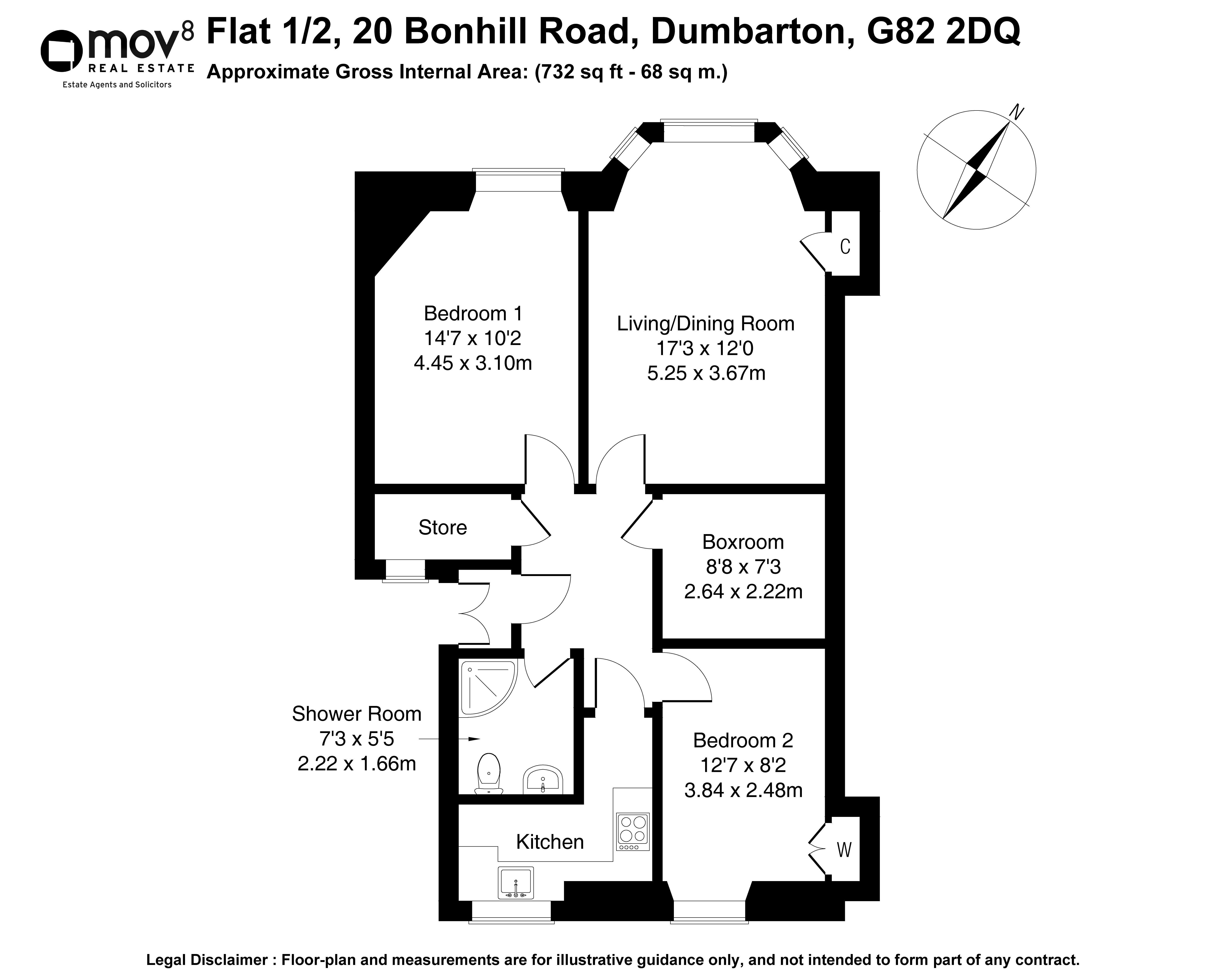 Floorplan 1 of Flat 1/2, 20 Bonhill Road, Dumbarton, West Dunbartonshire, G82 2DQ