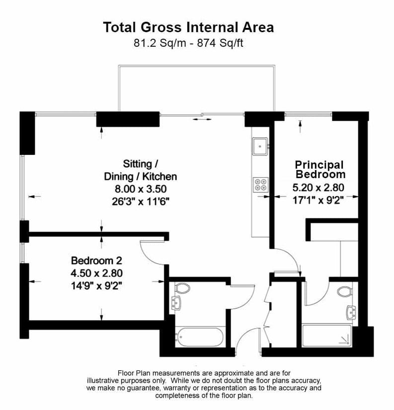 2 bedroom(s) apartment to sale in St Gabriel Walk, Elephant & Castle, London-Floorplan