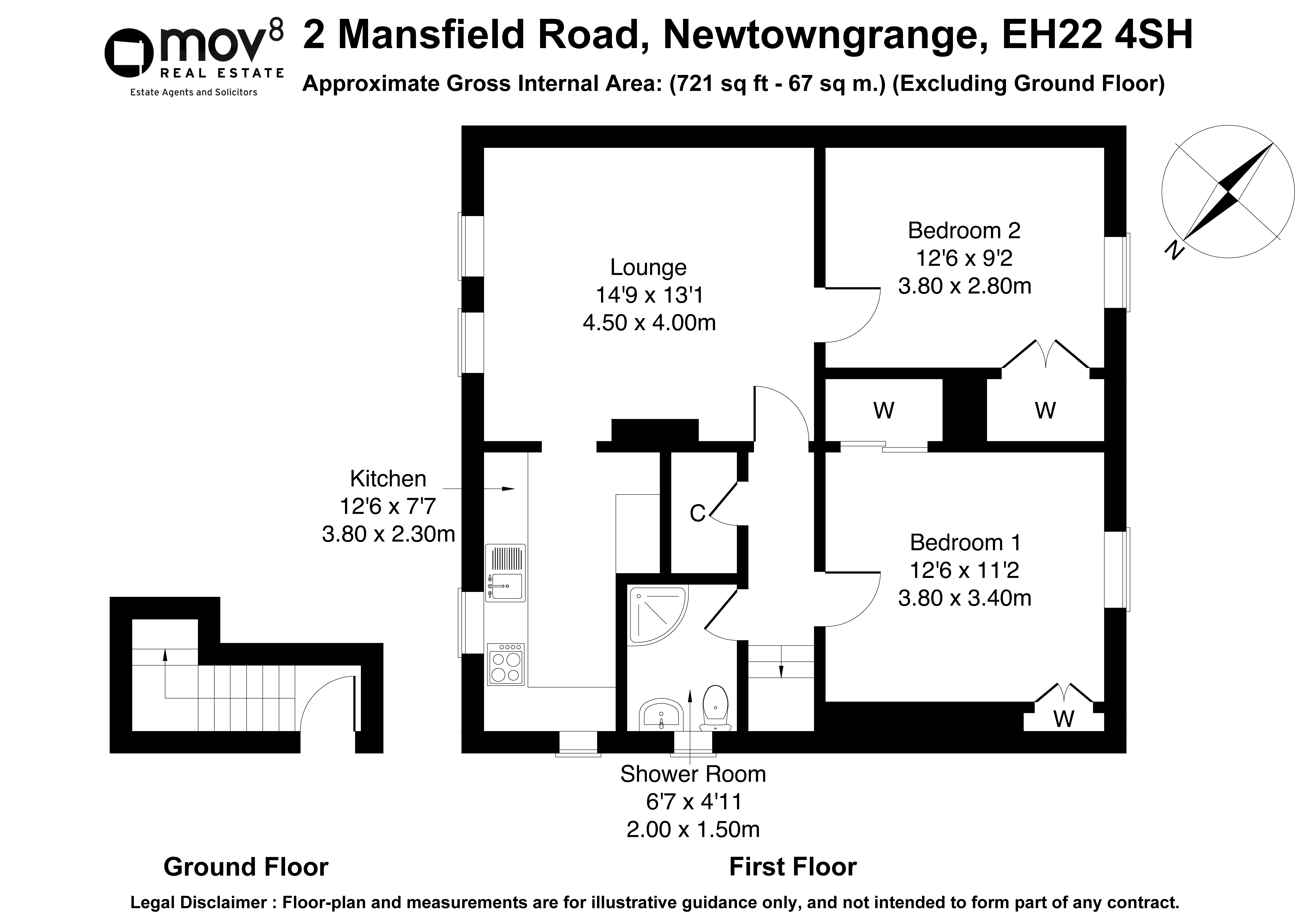 Floorplan 1 of 2 Mansfield Road, Newtongrange, Dalkeith, Midlothian, EH22 4SH