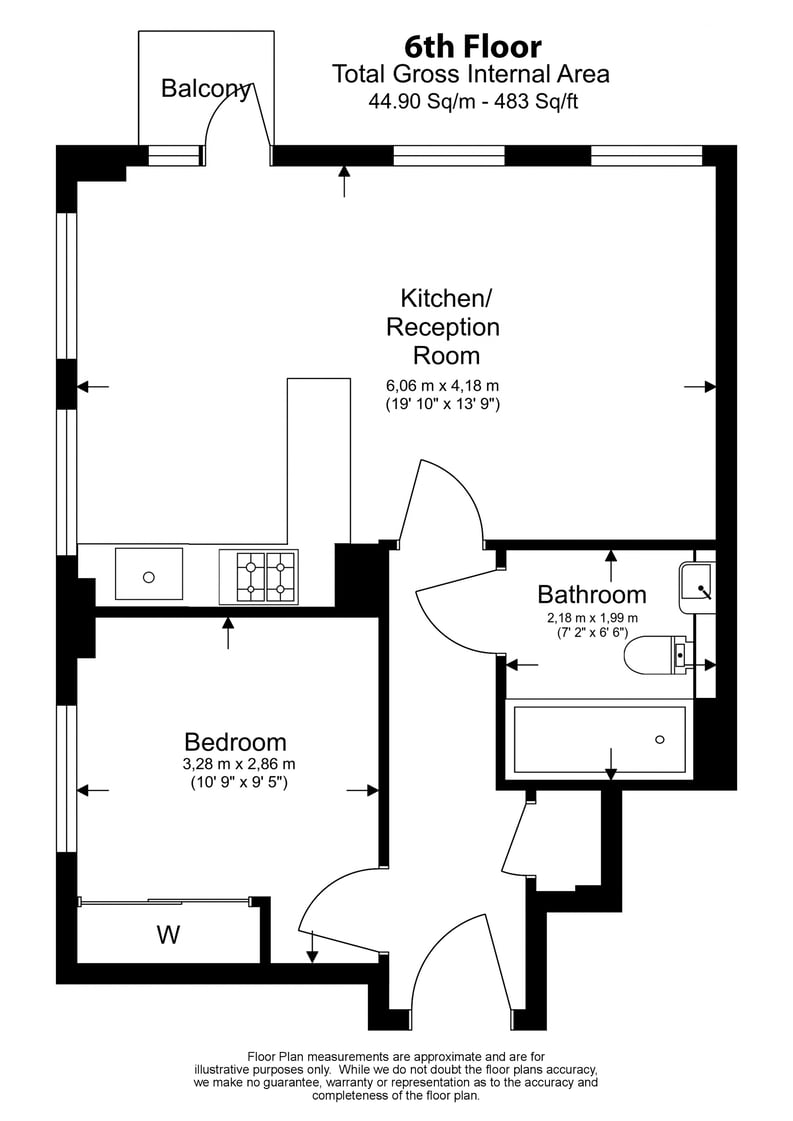 1 bedroom(s) apartment to sale in Churchway, Euston-Floorplan