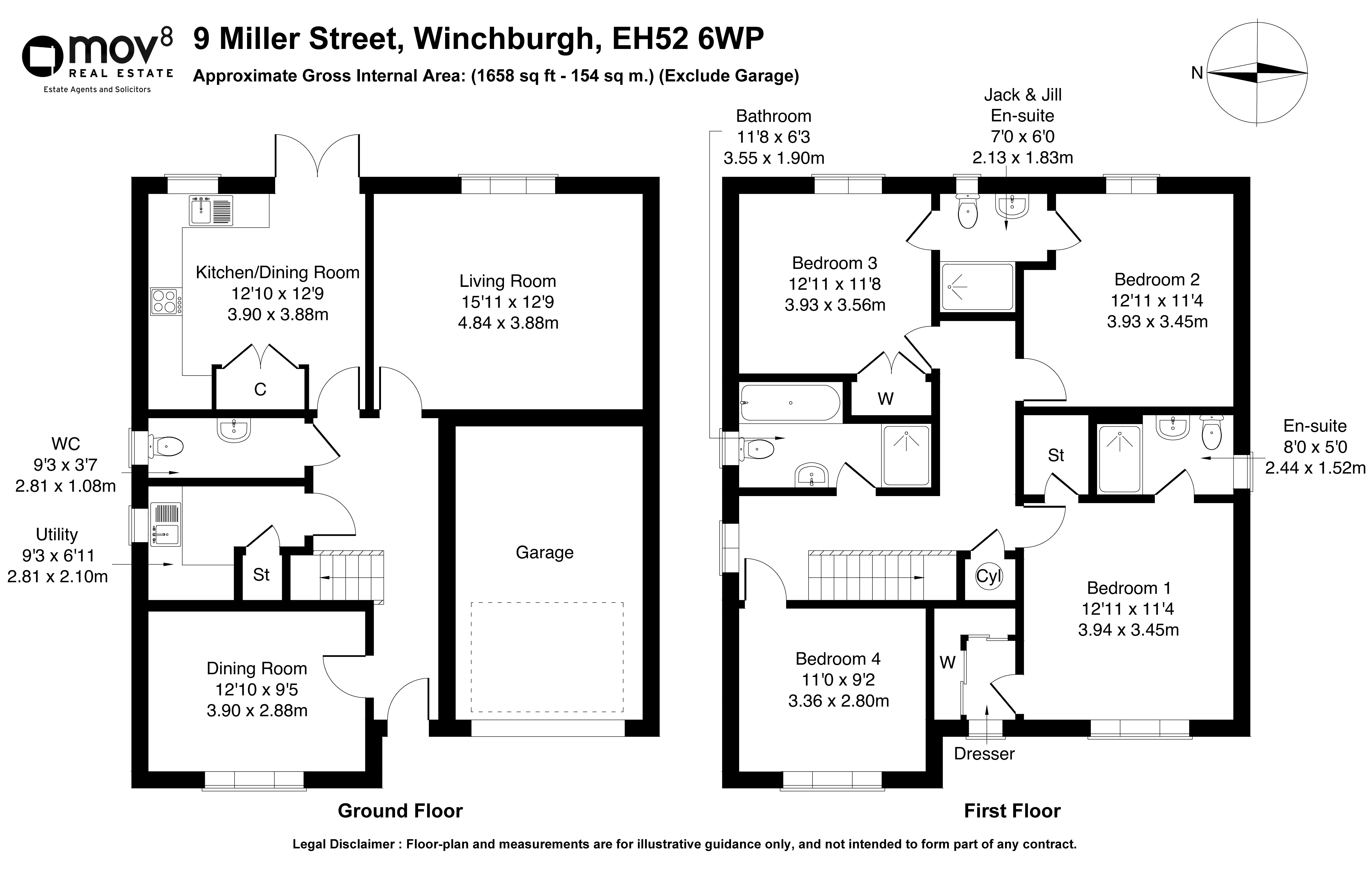 Floorplan 1 of 9 Miller Street, Winchburgh, Broxburn, West Lothian, EH52 6WP