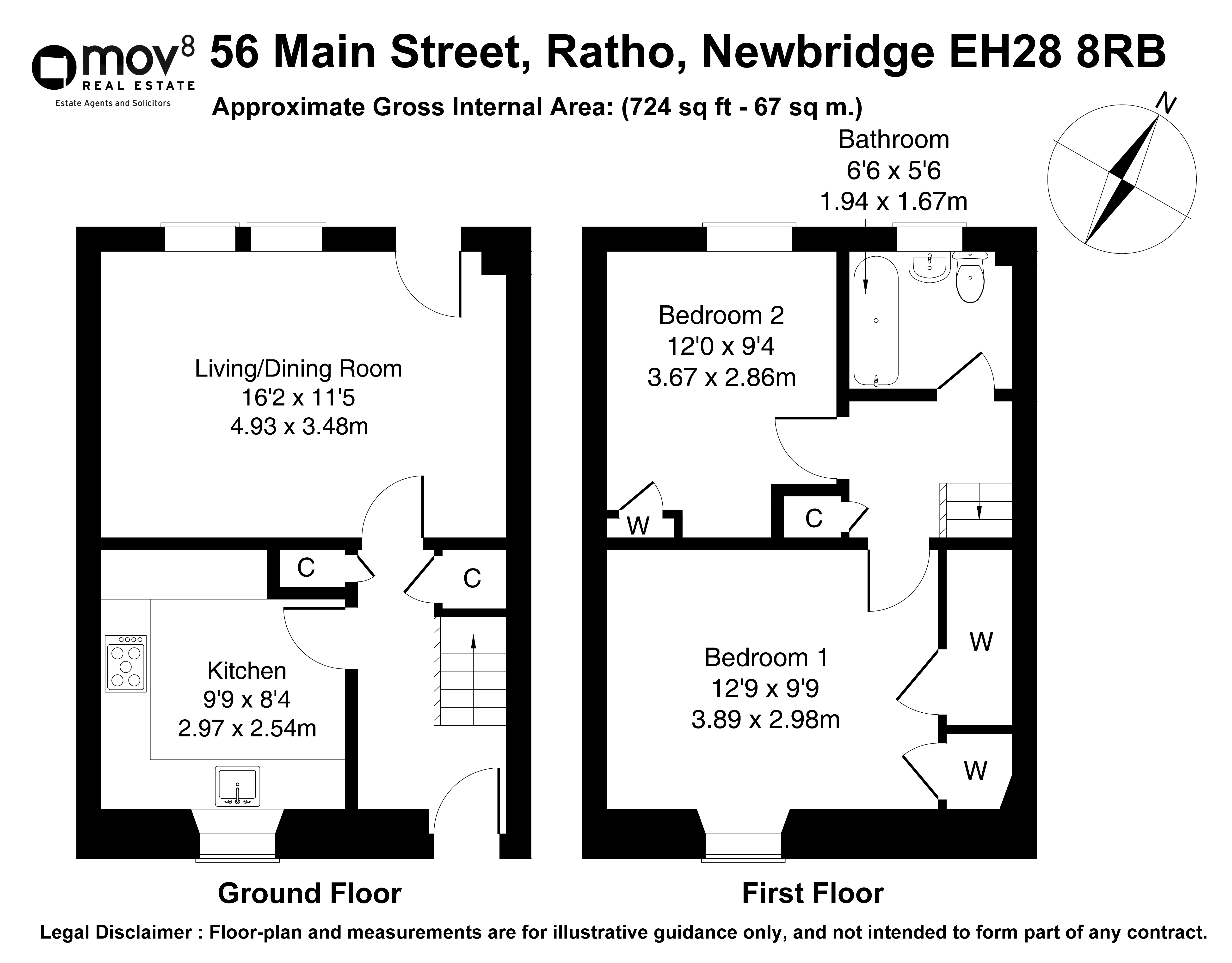 Floorplan 1 of 56 Main Street, Ratho, Newbridge, City of Edinburgh, EH28 8RB