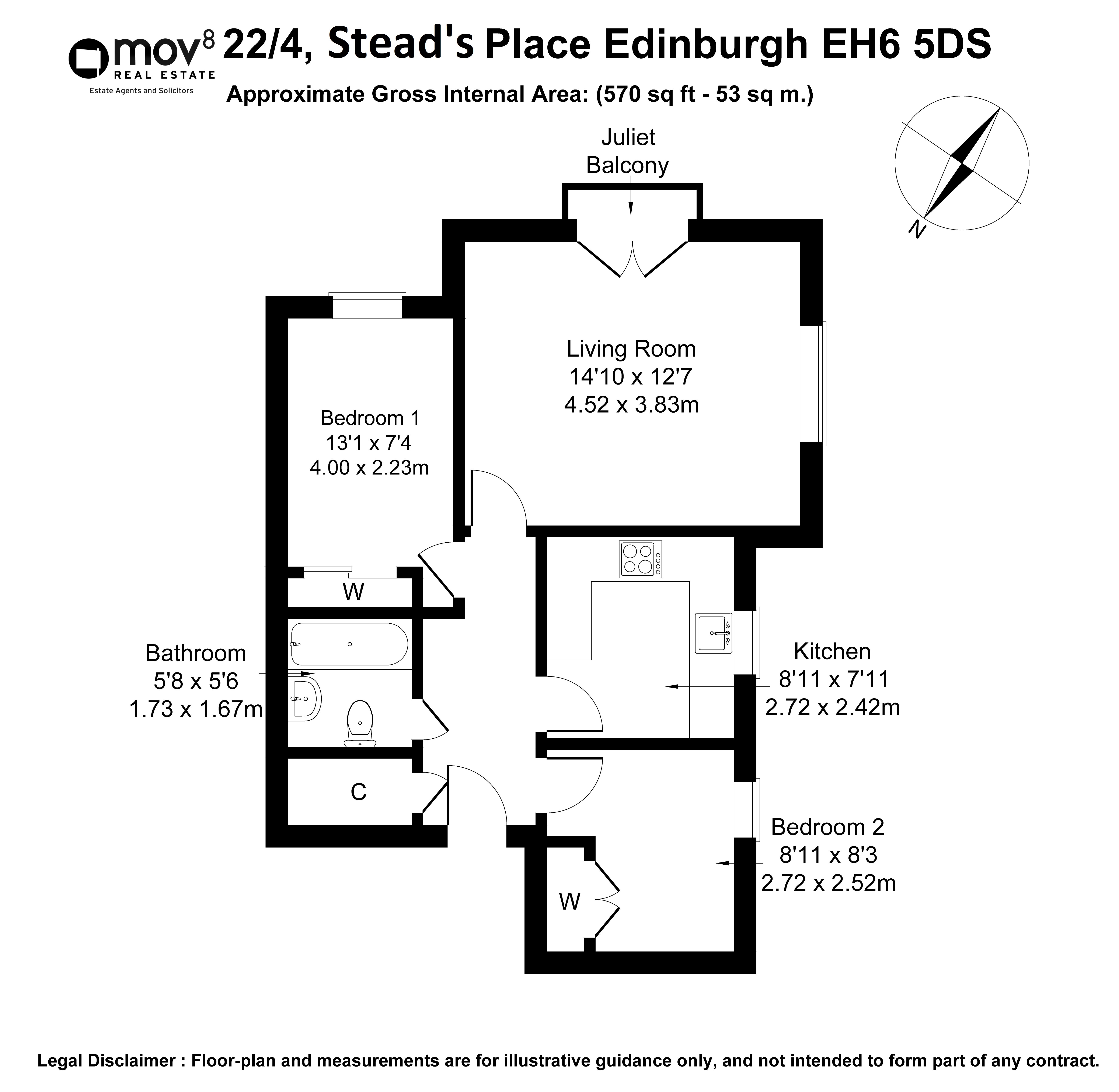 Floorplan 1 of 22/4, Stead's Place, Leith, Edinburgh, EH6 5DS