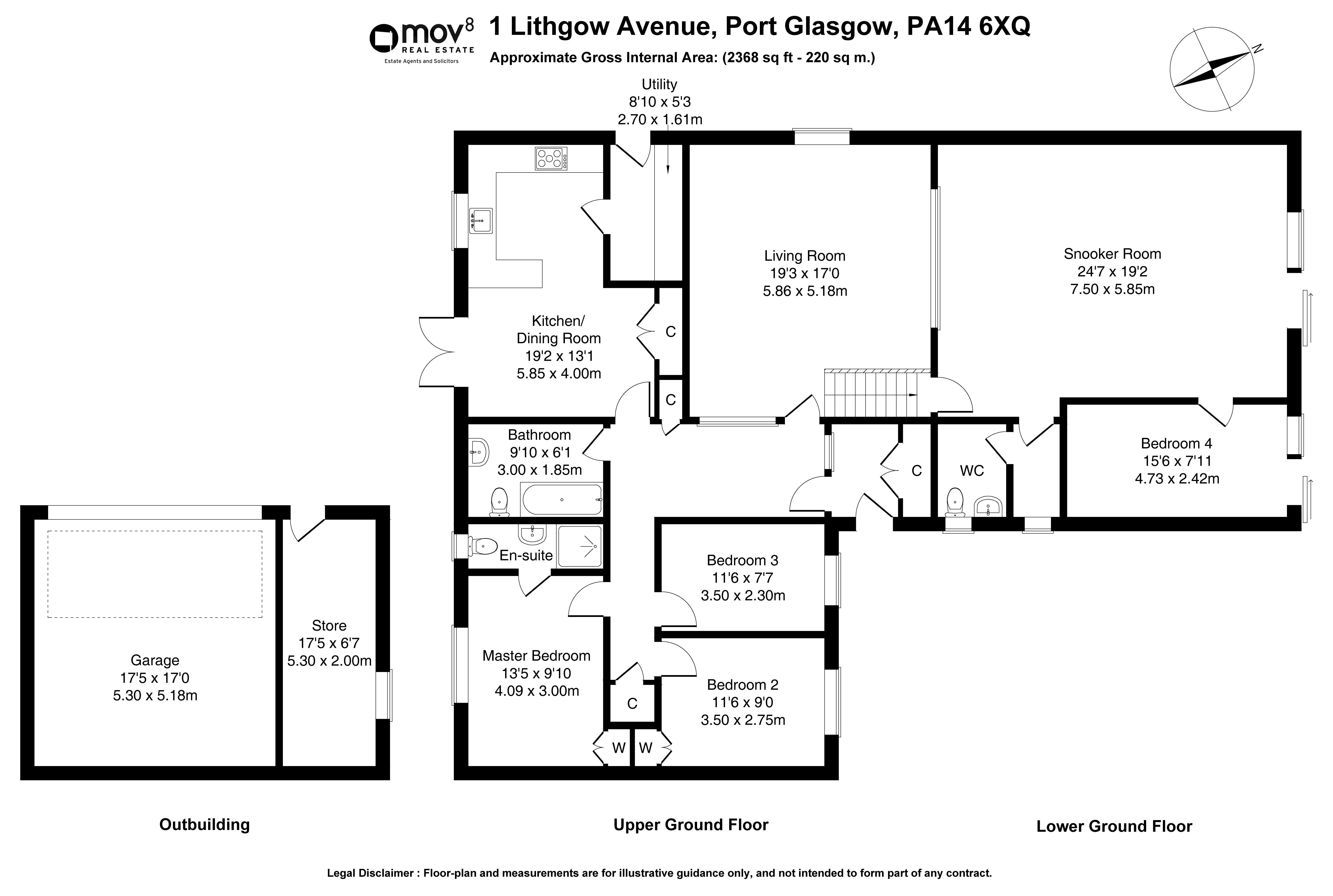 Floorplan 1 of 1 Lithgow Avenue, Langbank, Port Glasgow, Renfrewshire, PA14 6XQ