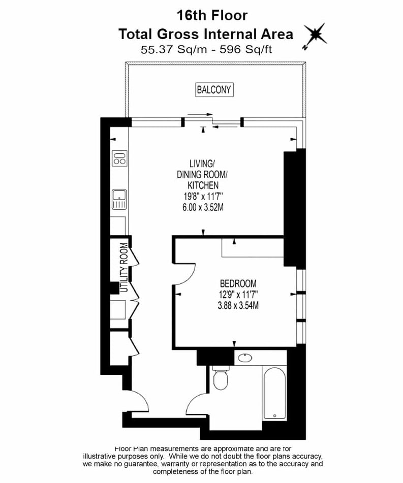 1 bedroom(s) apartment to sale in Alie Street, Whitechapel, London-Floorplan