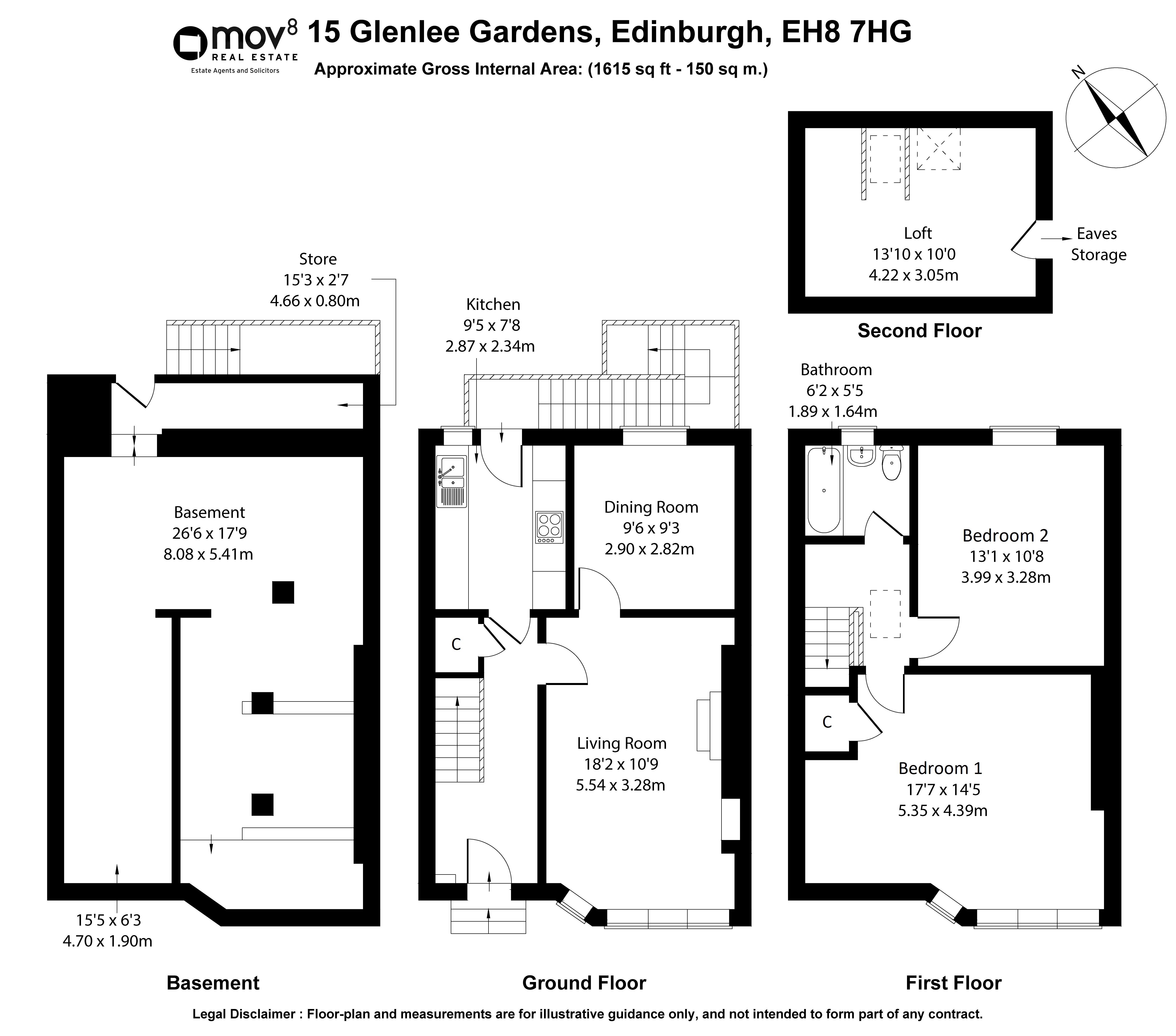 Floorplan 1 of 15 Glenlee Gardens, Willowbrae, Edinburgh, EH8 7HG
