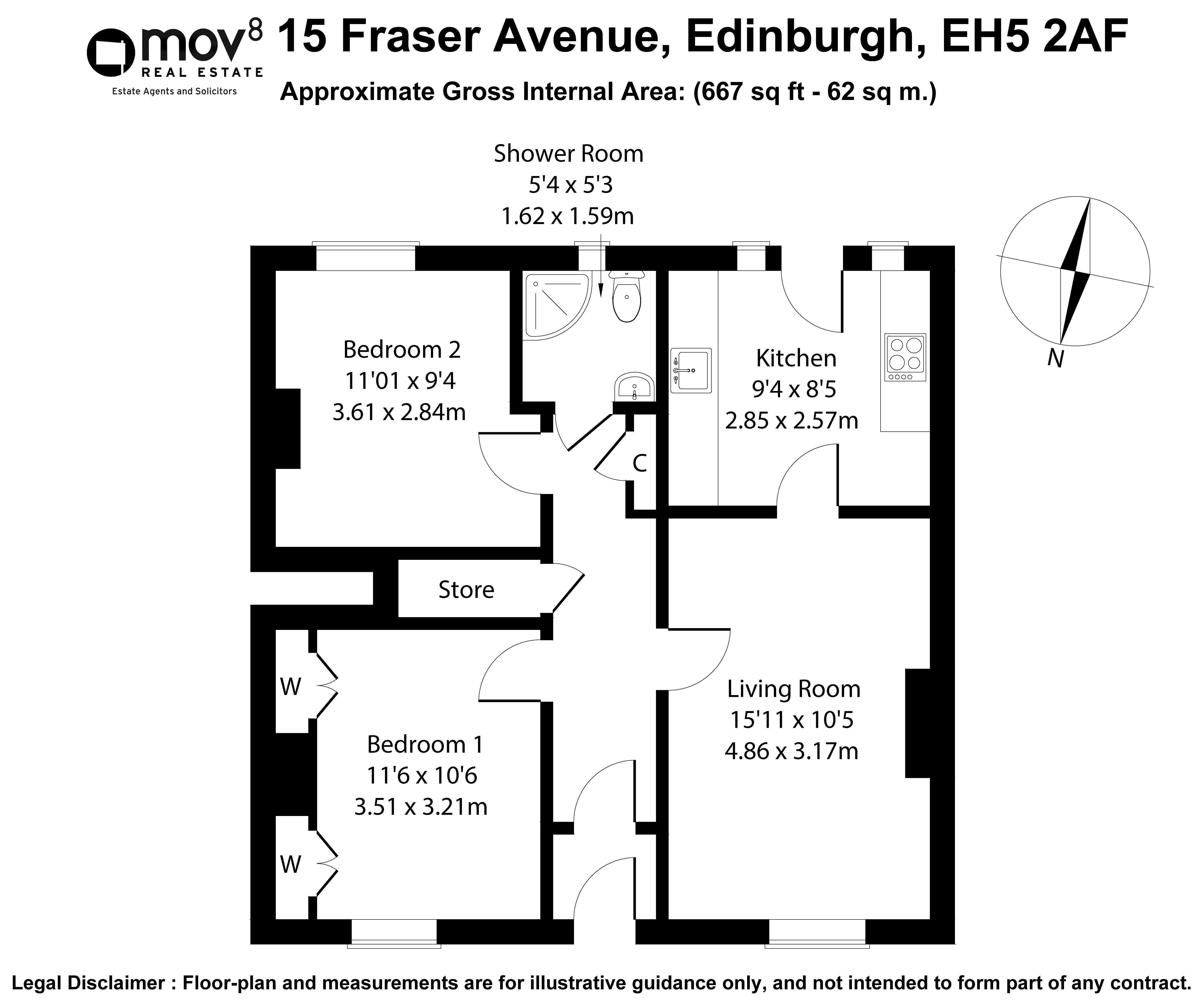 Floorplan 1 of 15 Fraser Avenue, Trinity, Edinburgh, EH5 2AF
