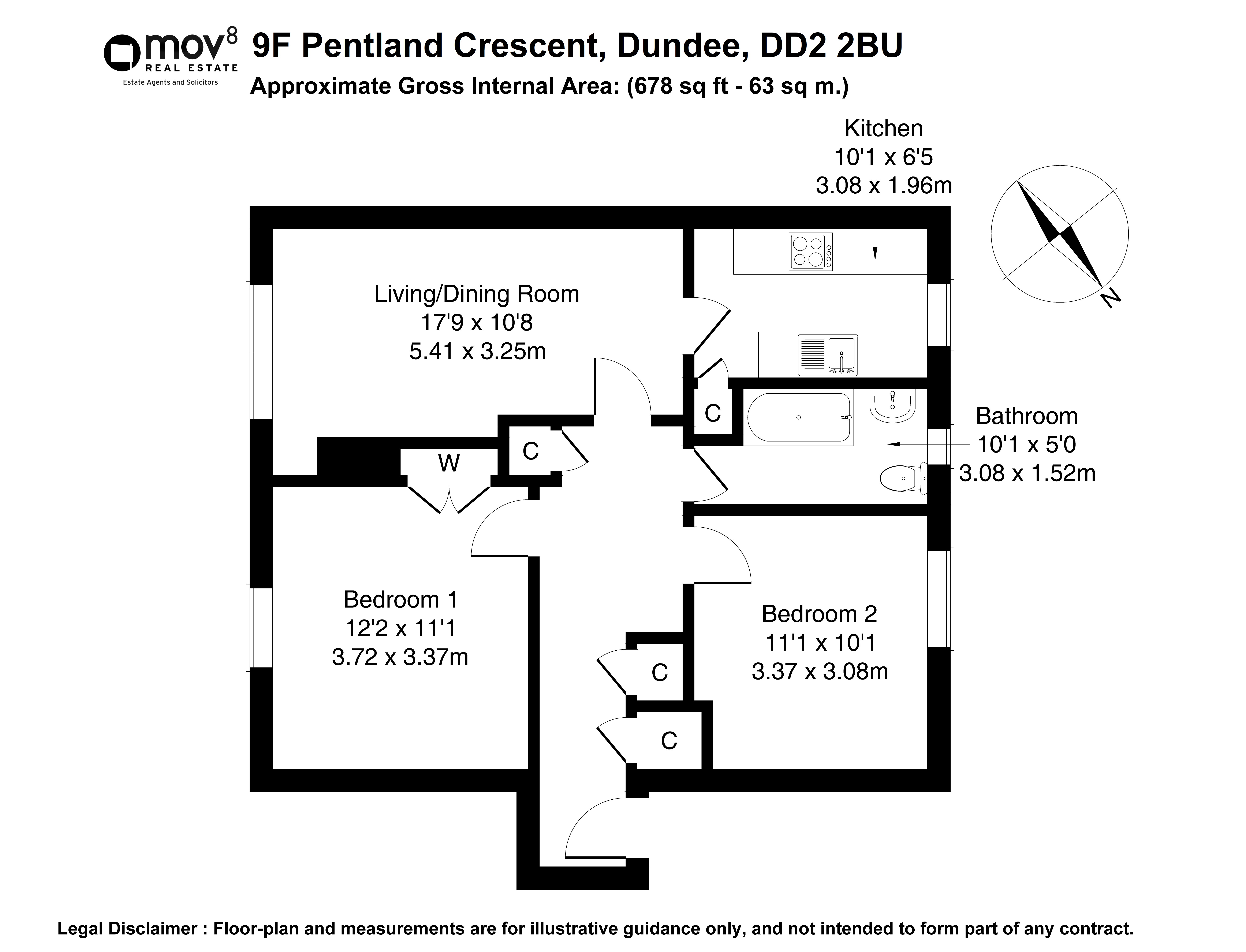 Floorplan 1 of 9f Pentland Crescent, Logie, Dundee, DD2 2BU