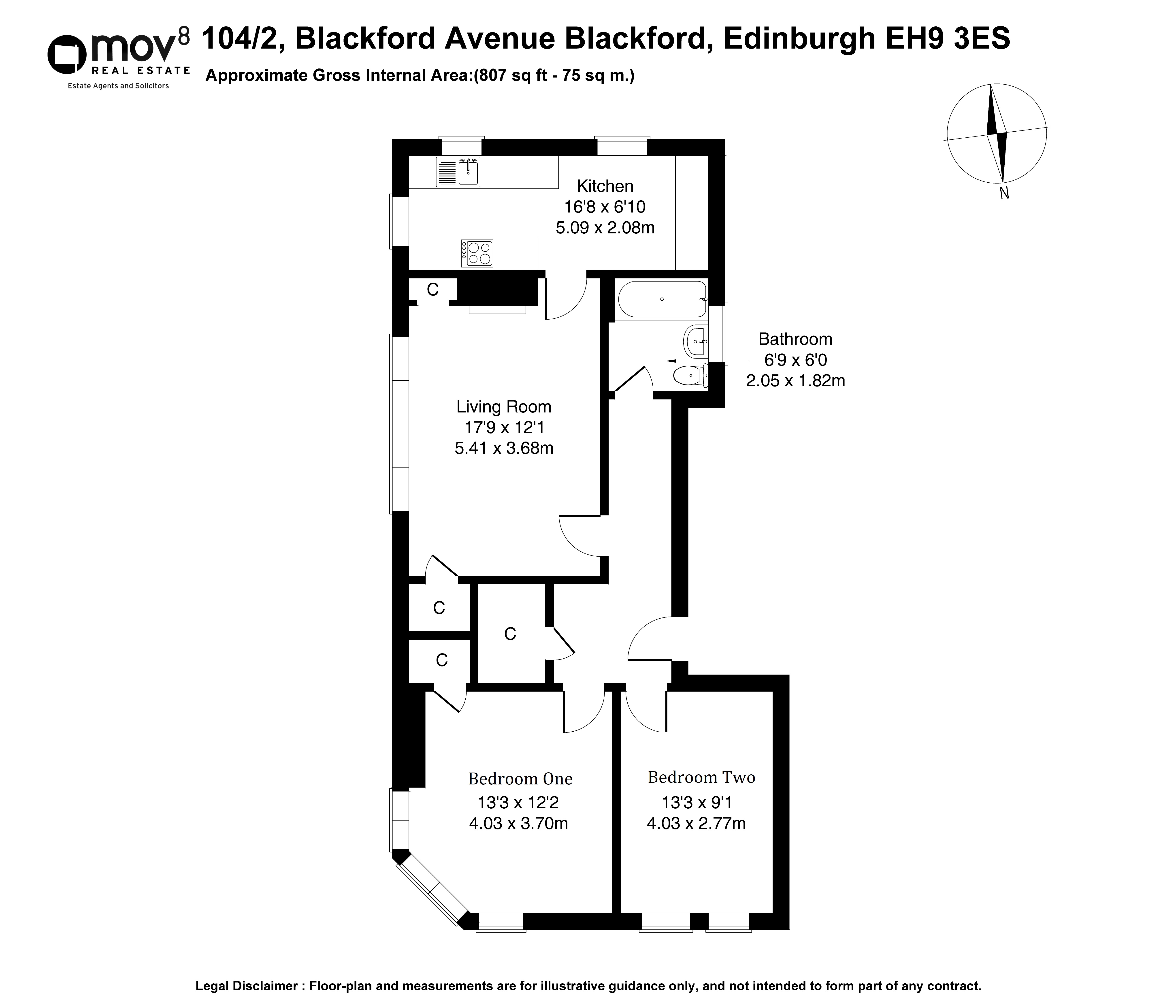 Floorplan 1 of 104/2, Blackford Avenue, Blackford, Edinburgh, EH9 3ES