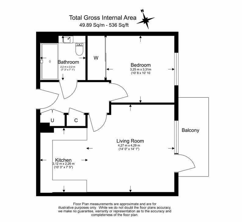 1 bedroom(s) apartment to sale in Green Leaf Walk, Southall, London-Floorplan
