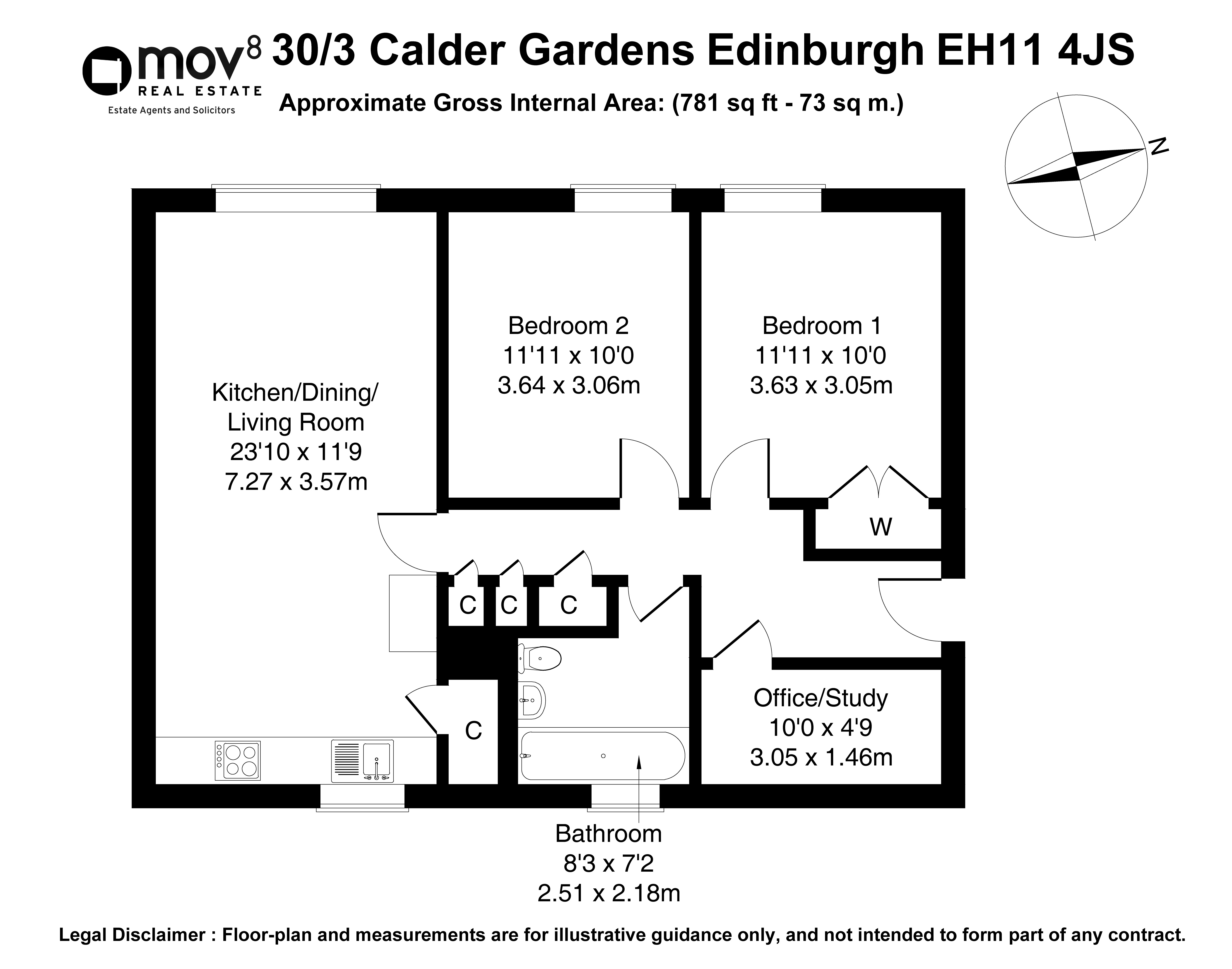 Floorplan 1 of 30/3, Calder Gardens, Sighthill, Edinburgh, EH11 4JS
