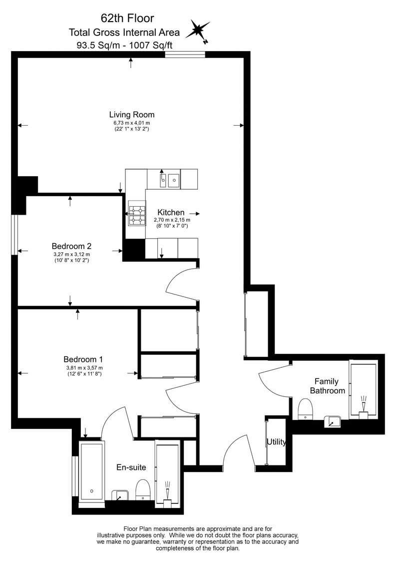 2 bedroom(s) apartment to sale in Marsh Wall, Canary Wharf, London-Floorplan