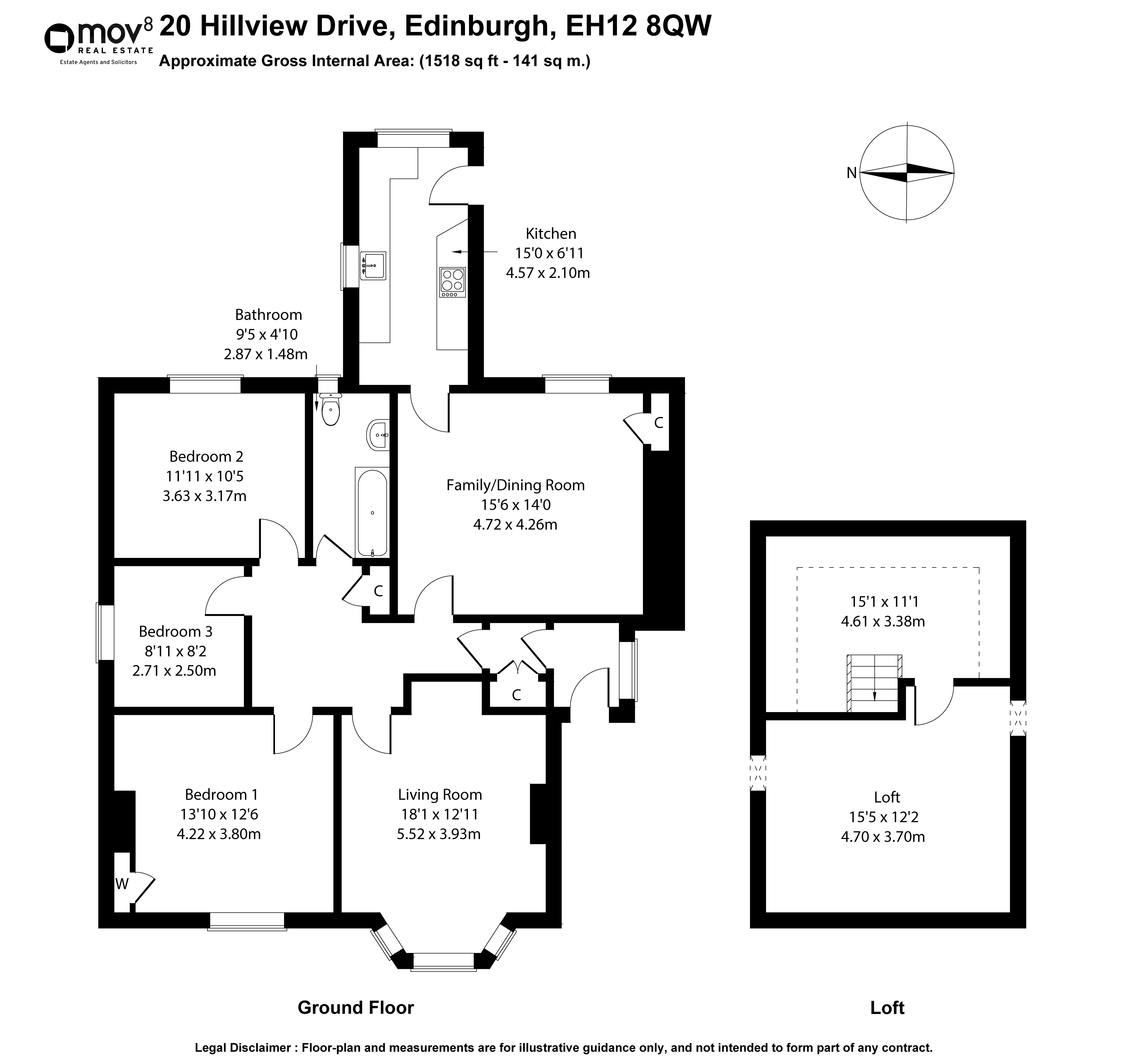 Floorplan 1 of 20 Hillview Drive, Corstorphine, Edinburgh, EH12 8QW