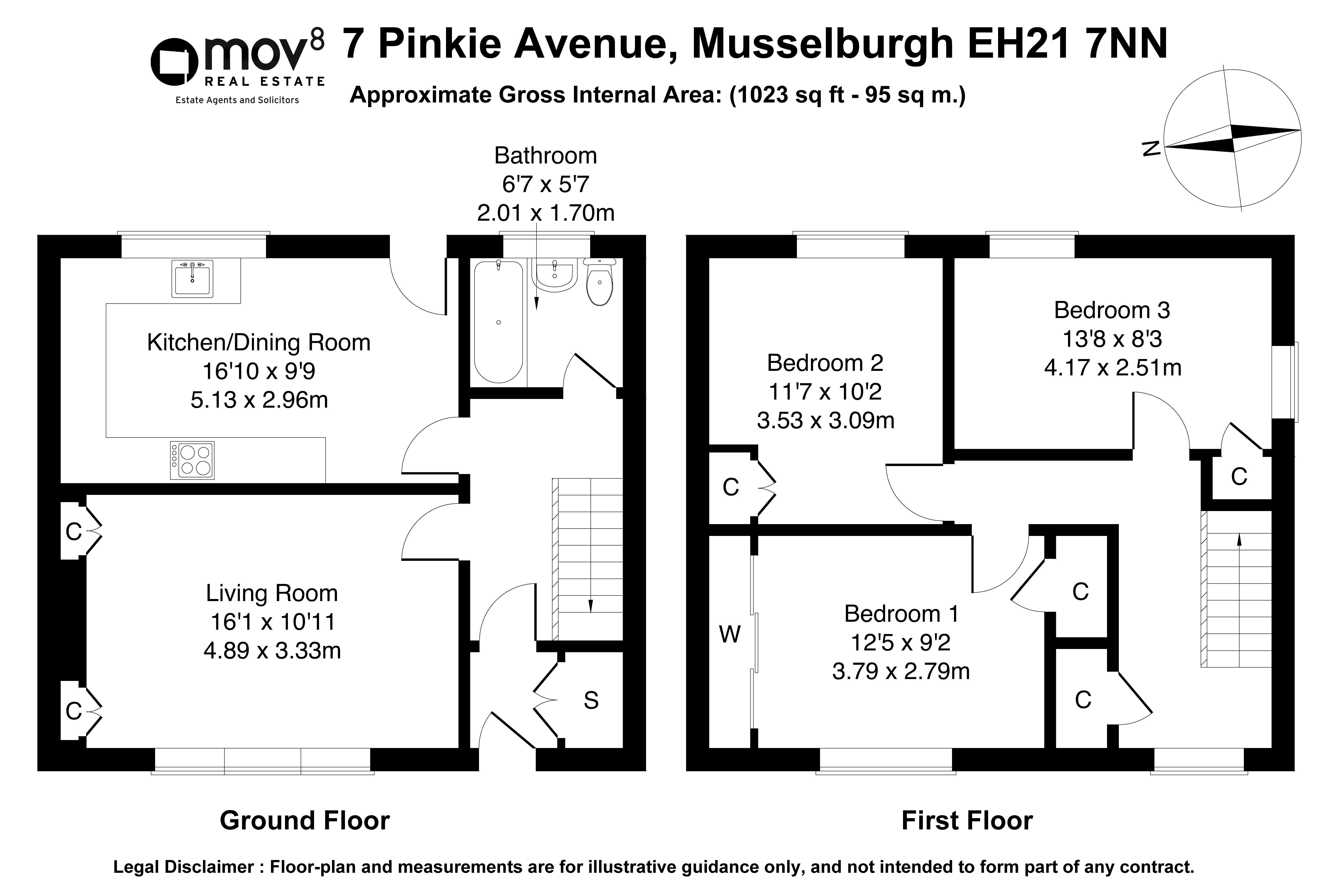 Floorplan 1 of 7 Pinkie Avenue, Musselburgh, East Lothian, EH21 7NN