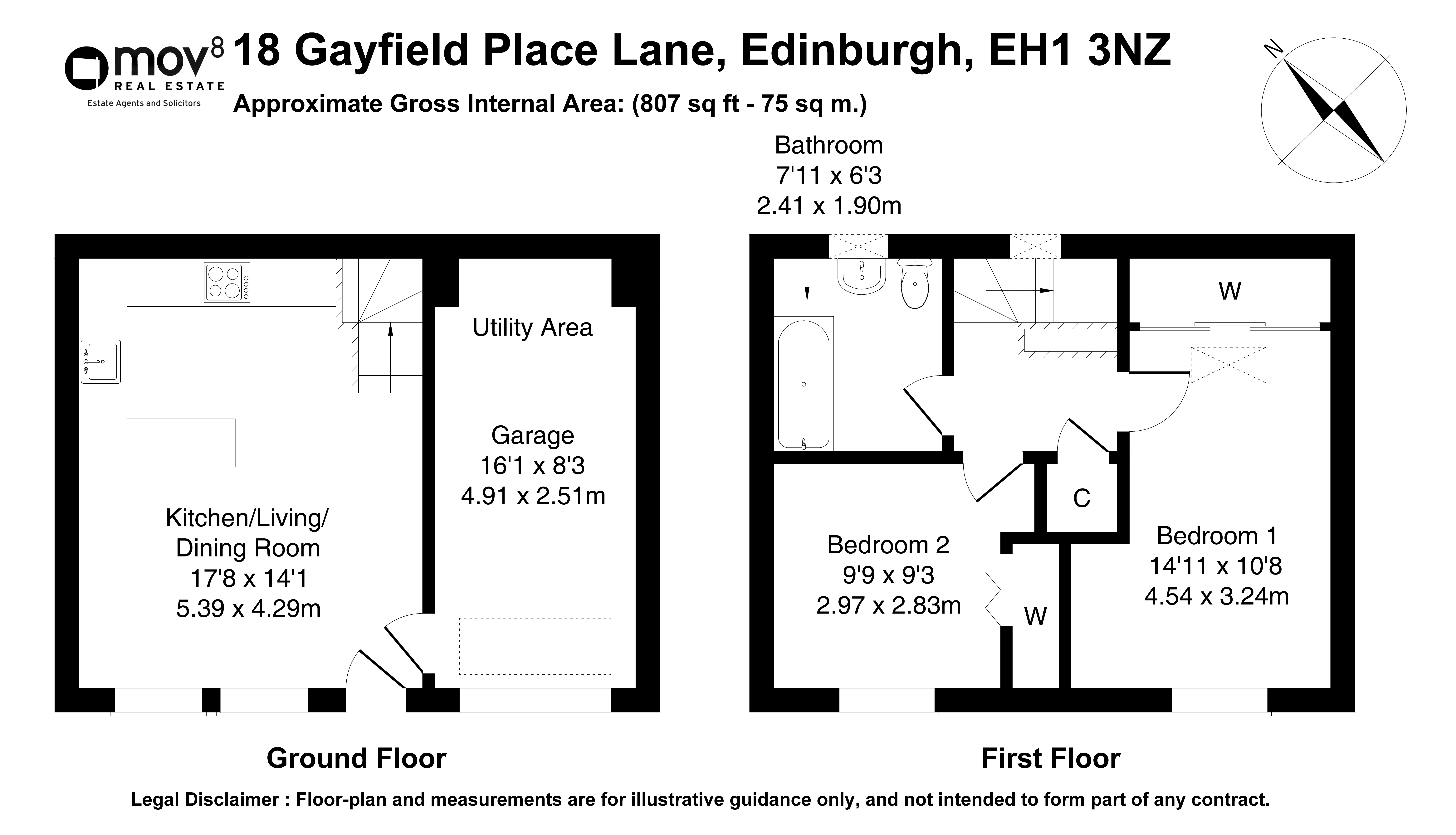 Floorplan 1 of 18 Gayfield Place Lane, New Town, Edinburgh, EH1 3NZ