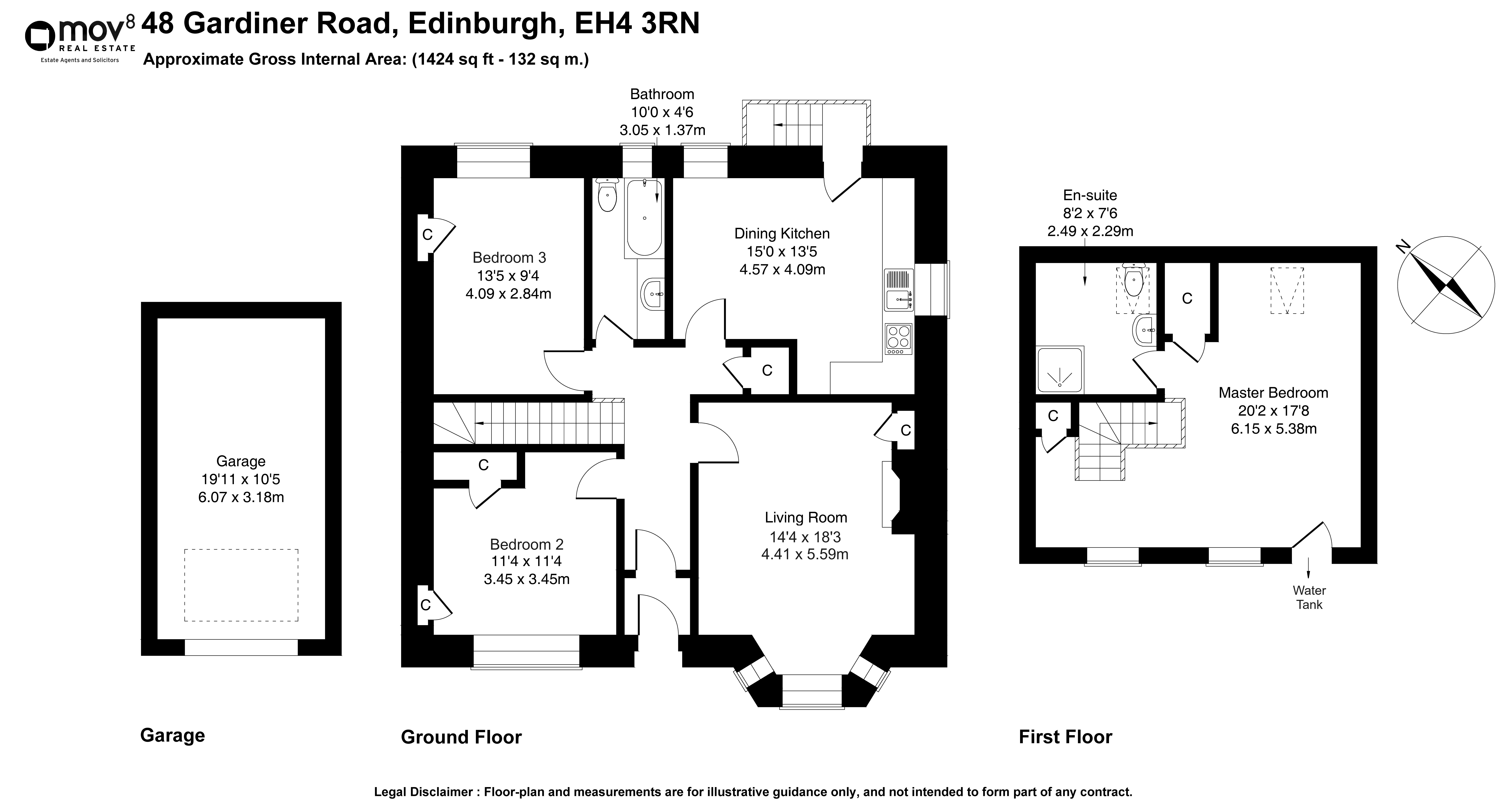 Floorplan 1 of 48 Gardiner Road, Blackhall, Edinburgh, EH4 3RN