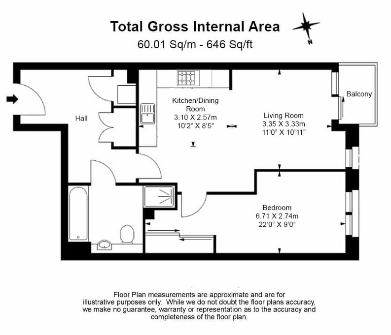 1 bedroom(s) apartment to sale in Alie Street, Whitechapel, London-Floorplan