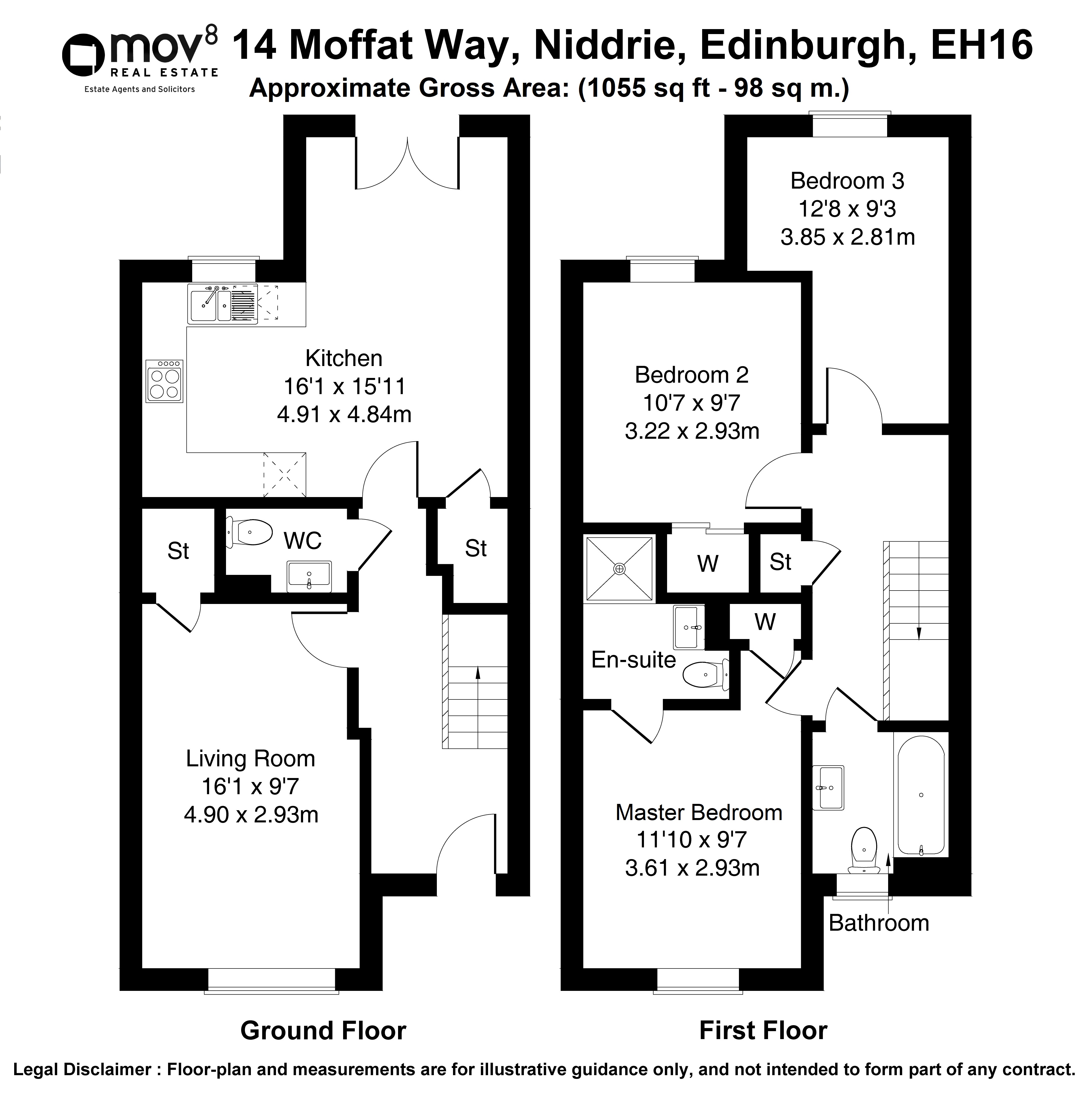 Floorplan 1 of 14 Moffat Way, Niddrie, Edinburgh, EH16 4PY