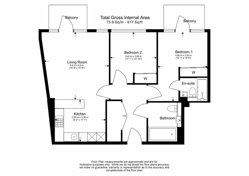 2 bedroom(s) apartment to sale in Vaughan Way, Wapping, London-Floorplan
