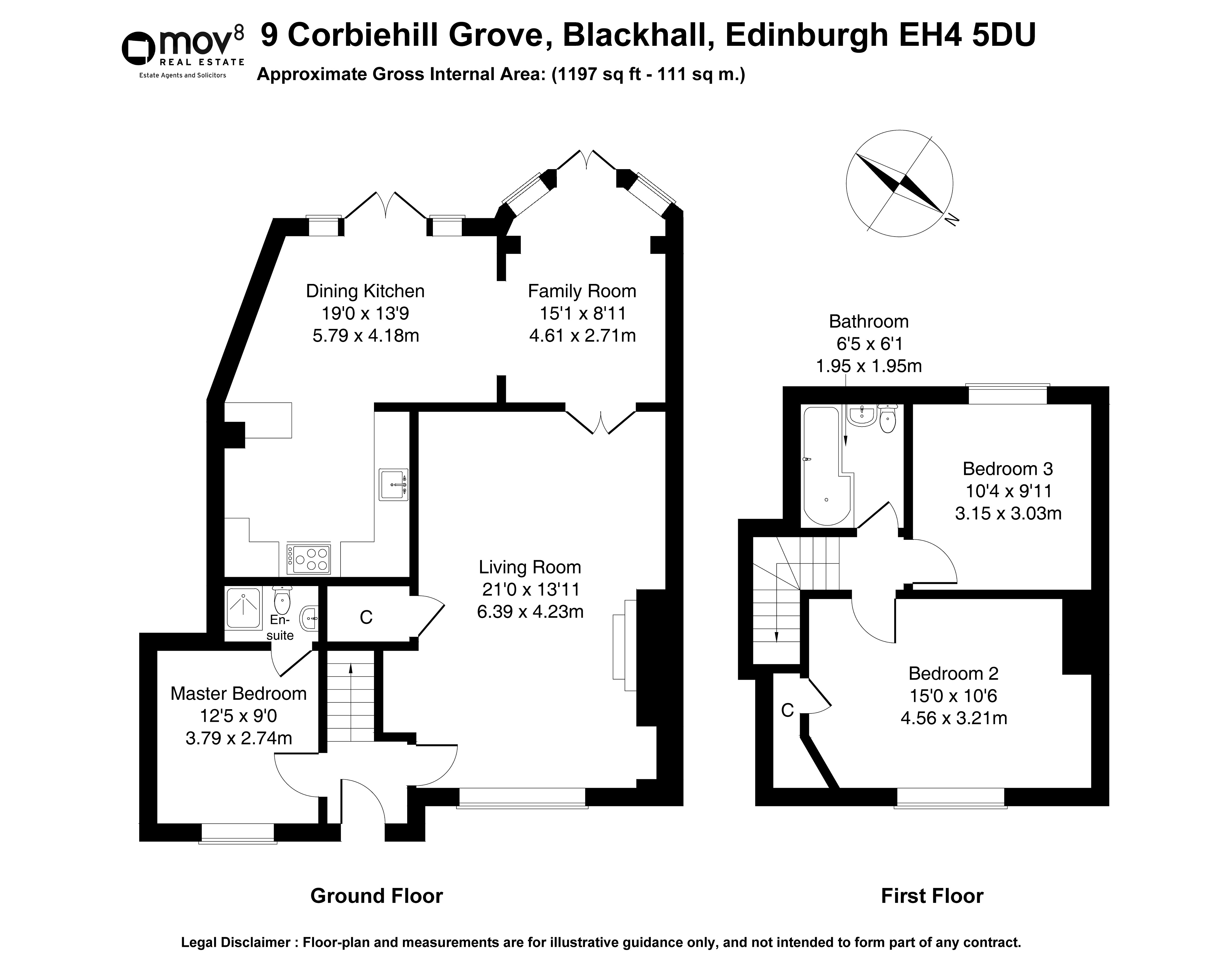 Floorplan 1 of 9 Corbiehill Grove, Blackhall, Edinburgh, EH4 5DU