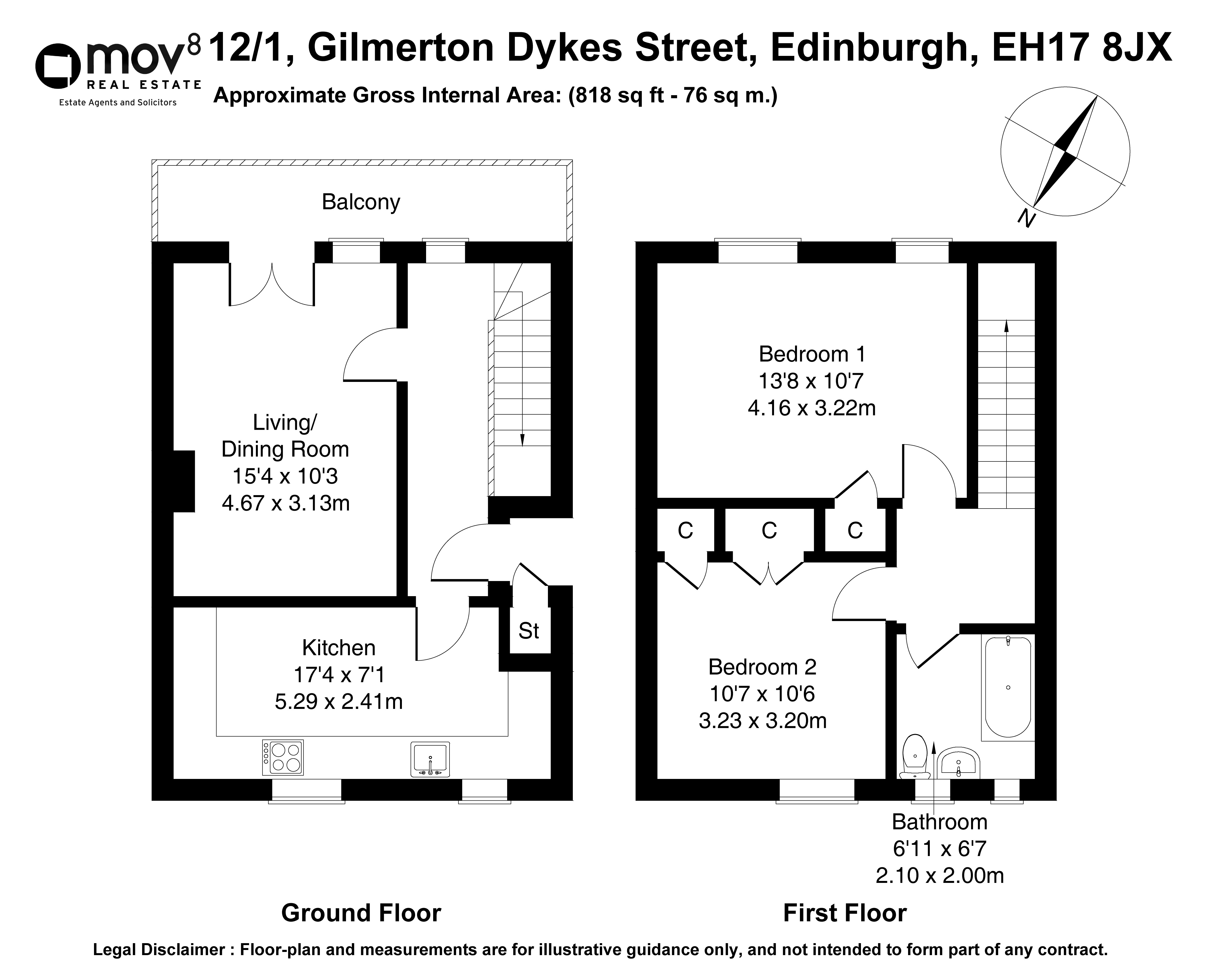 Floorplan 1 of 12/1 Gilmerton Dykes Street, Gilmerton, Edinburgh, EH17 8JX