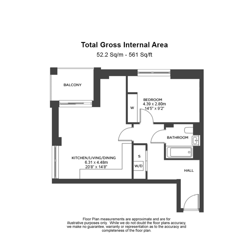 1 bedroom(s) apartment to sale in Lismore Boulevard, London-Floorplan