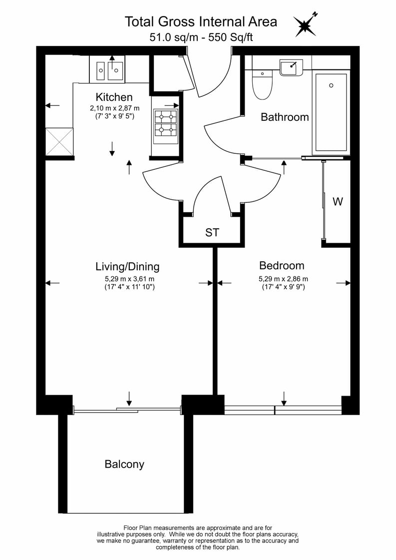1 bedroom(s) apartment to sale in Amberley Road, Maida Hill, London-Floorplan
